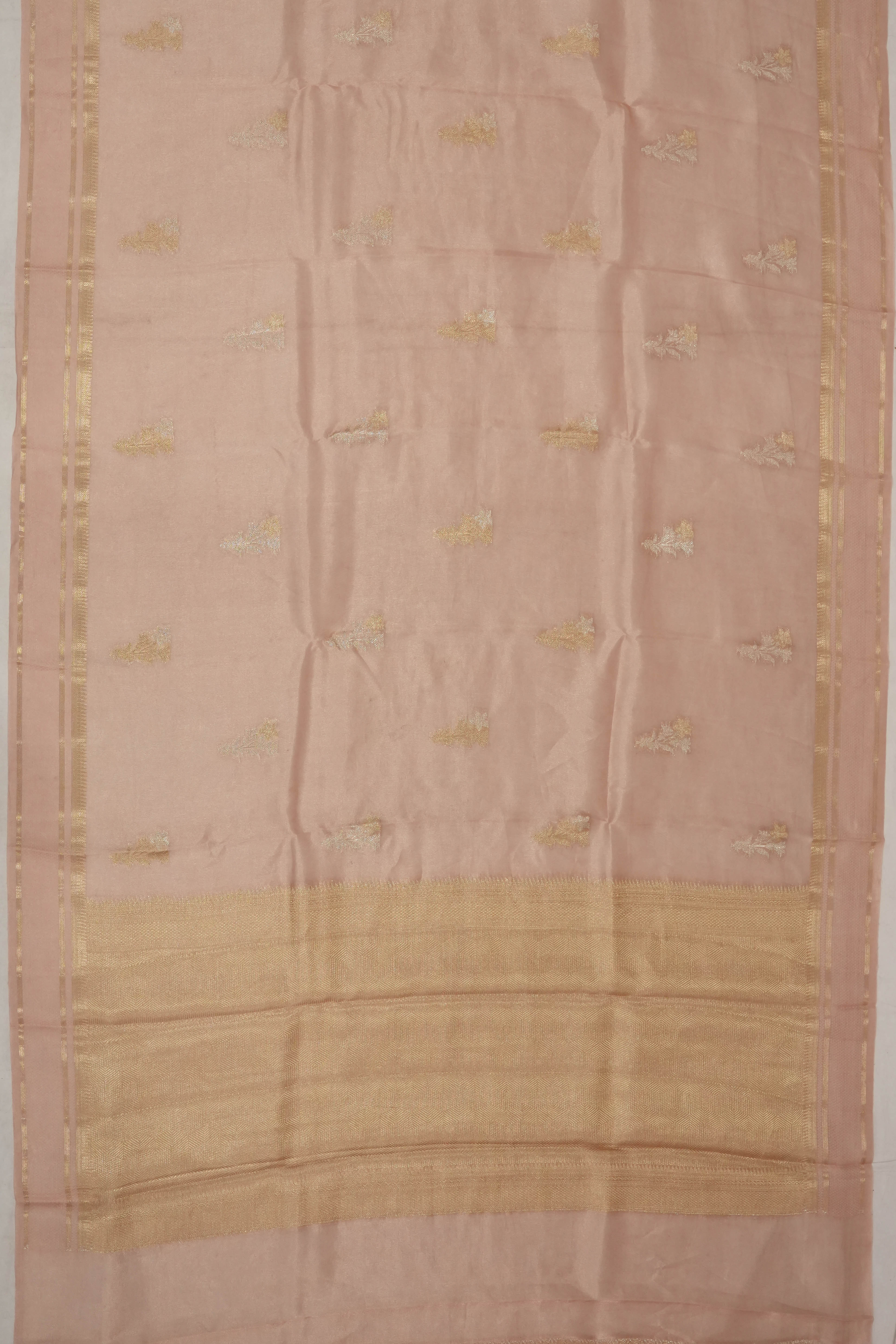 Organza Tissue Brocade Pink Saree