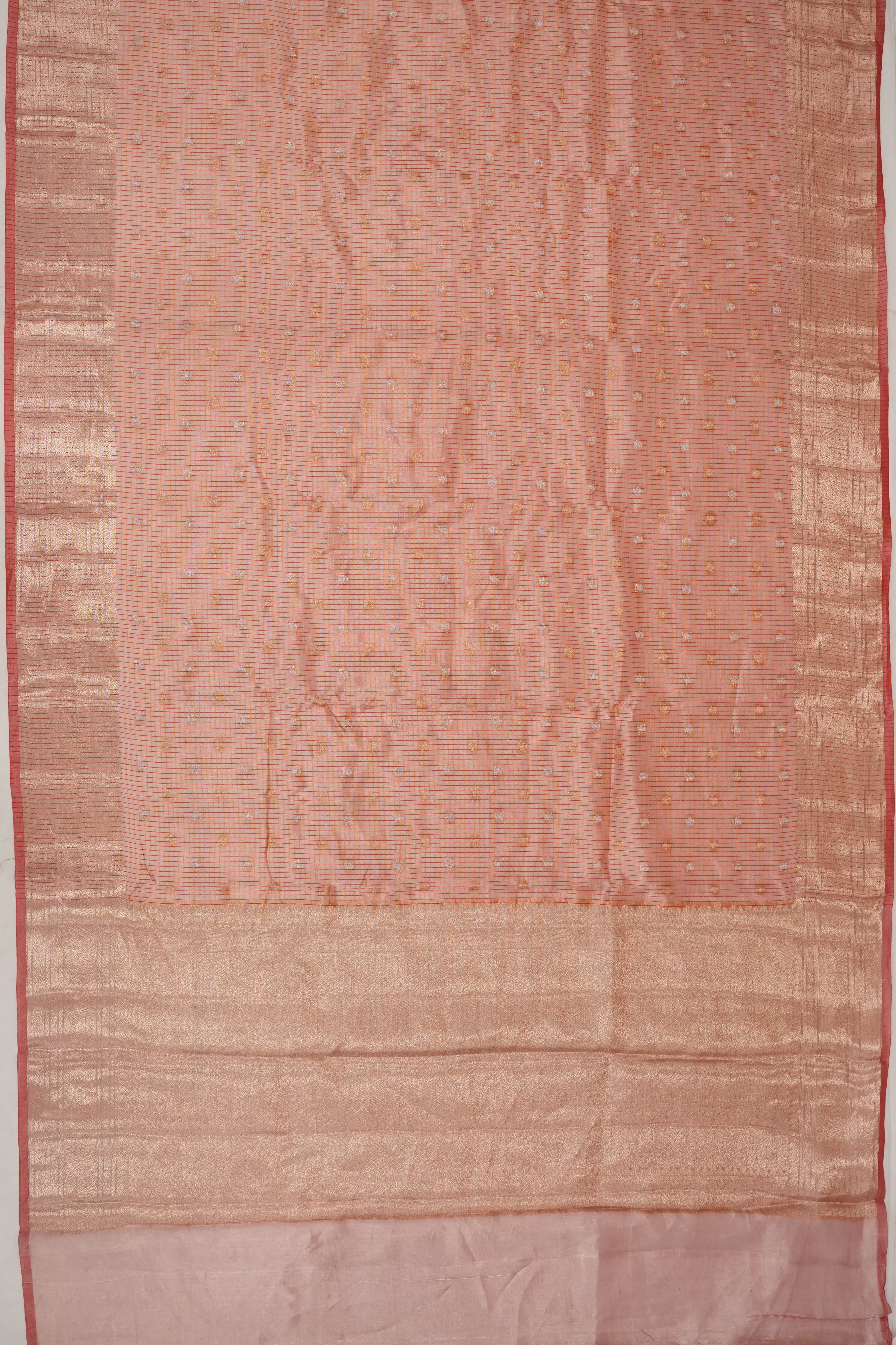Organza Tissue Brocade Gold Saree
