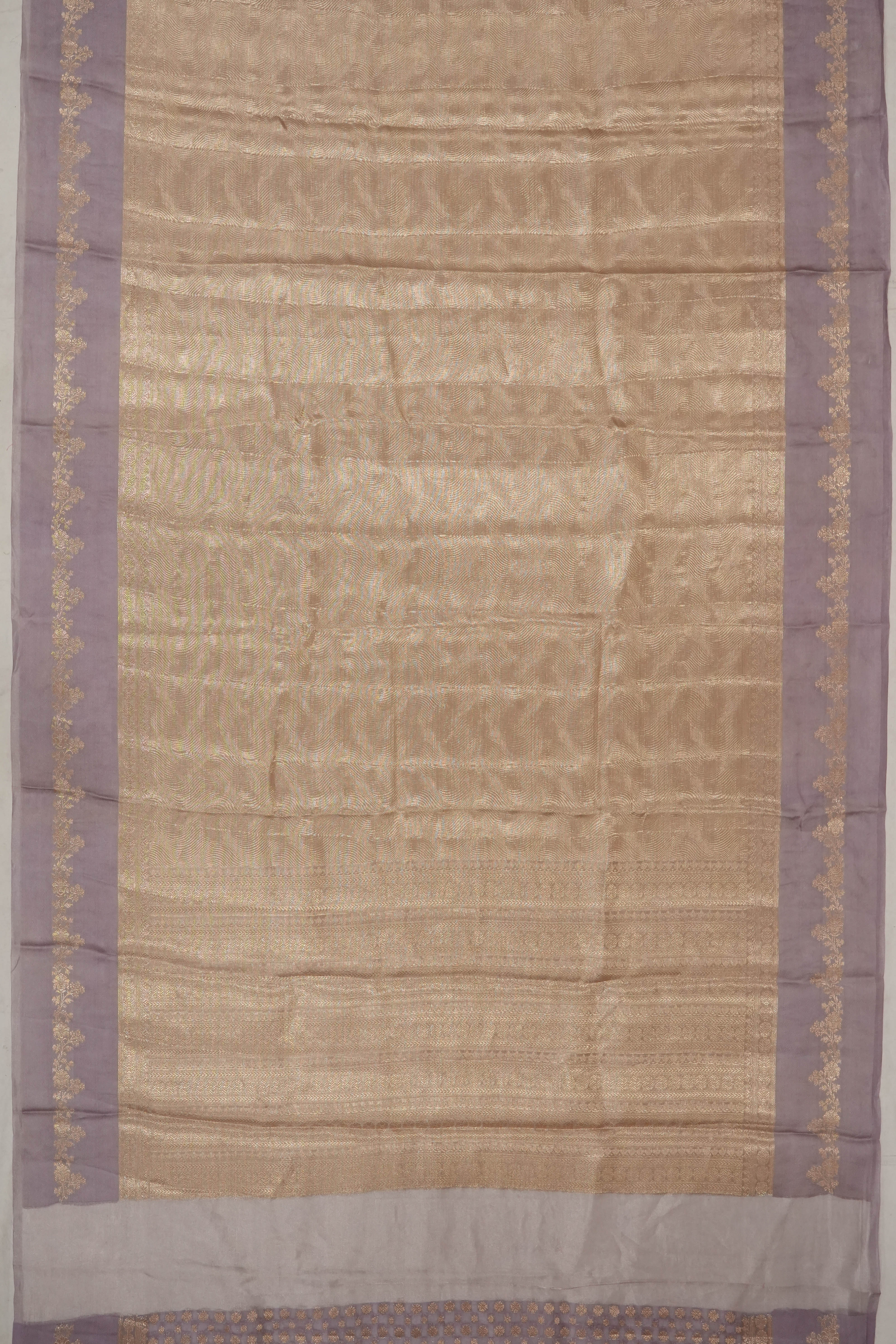 Organza Tissue Brocade Gold Saree