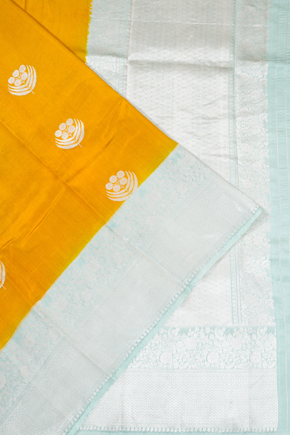 Vaanya Banaras Silk Butta Yellow Saree