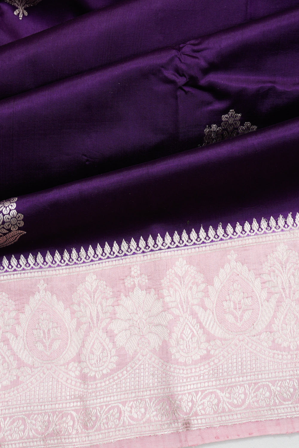 Vaanya Banaras Silk Butta Purple Saree