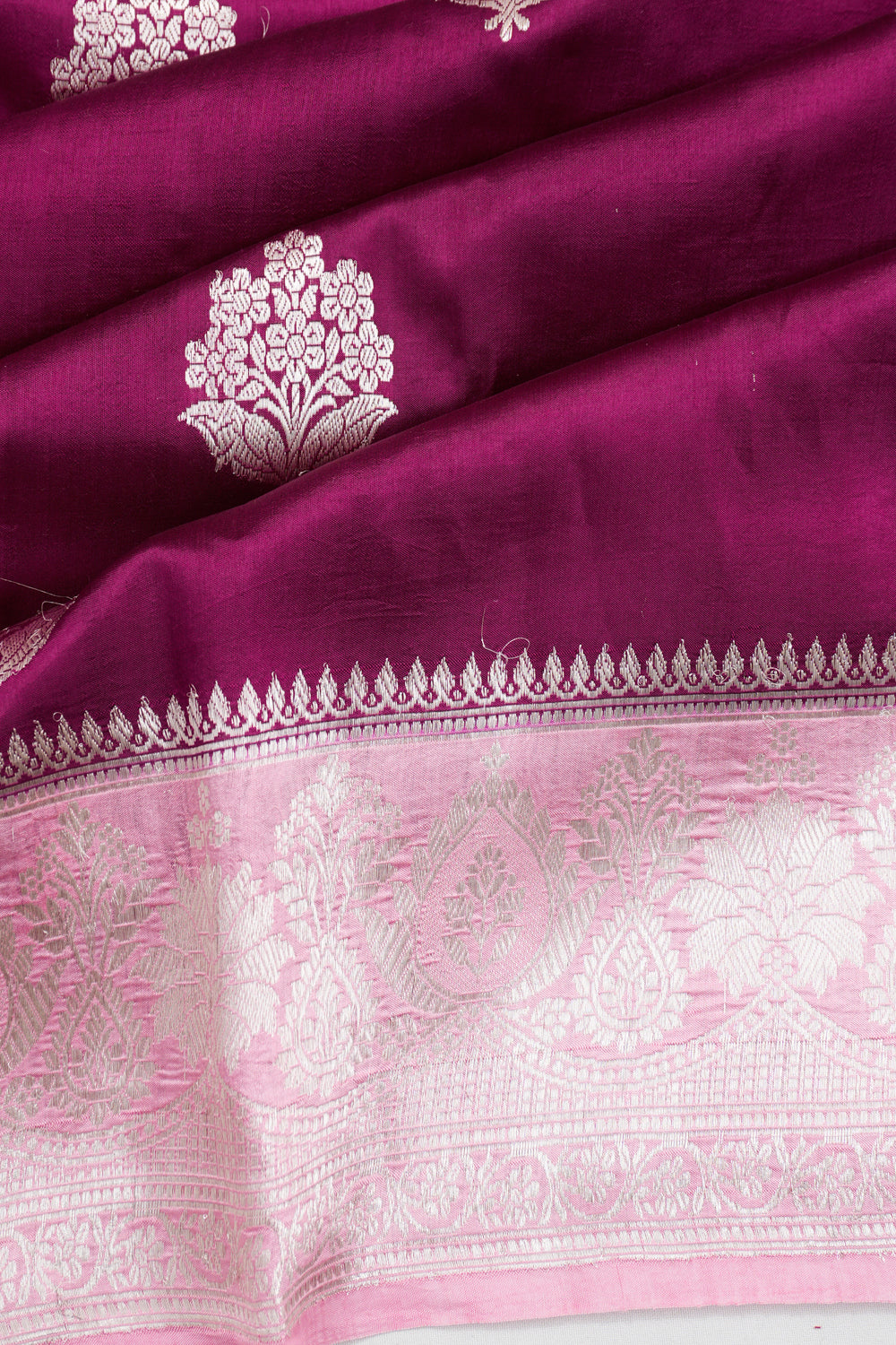 Vaanya Banaras Silk Butta Purple Saree
