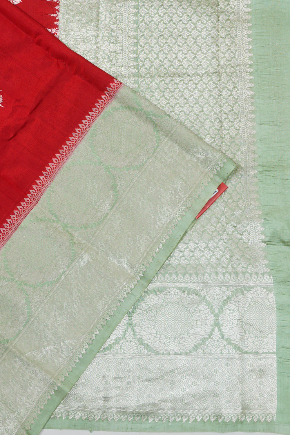 Vaanya Banaras Silk Butta Red Saree