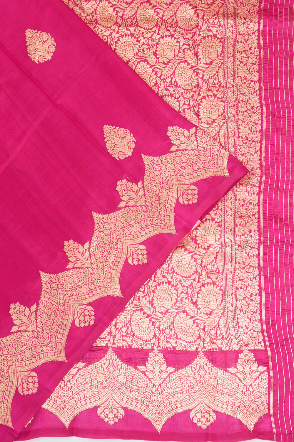 Vaanya Banaras Silk Butta Hot Pink Saree
