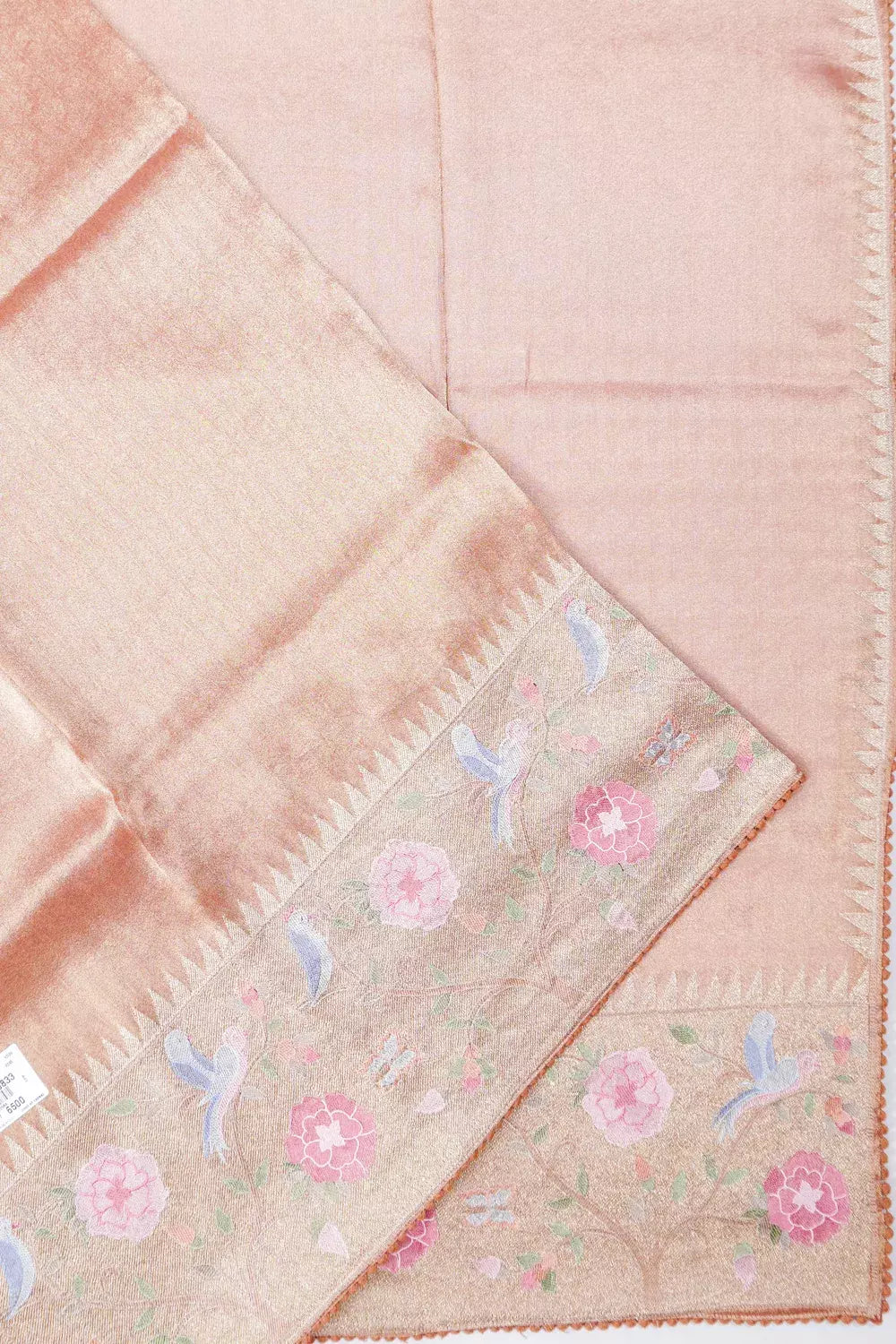 Organza Lines Baby Pink Saree