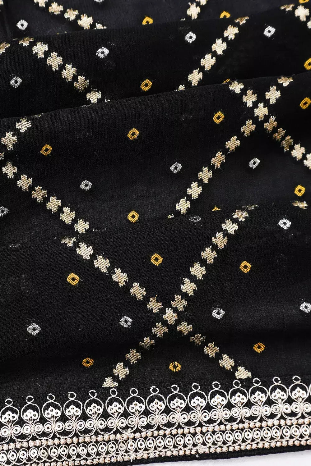 Organza Brocade Black Saree