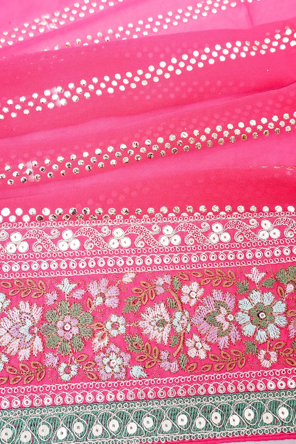 Organza Brocade Pink Saree