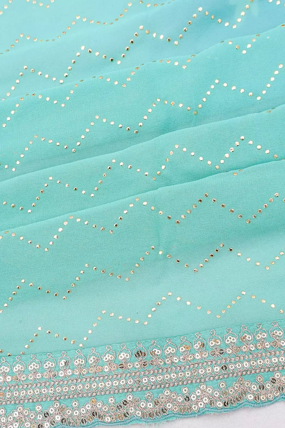 Organza Brocade Sky Blue Saree
