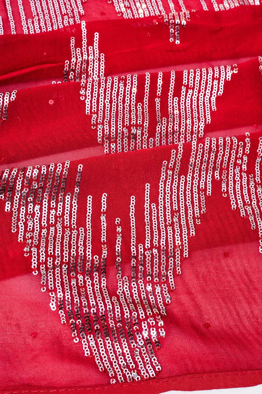 Organza Brocade Red Saree
