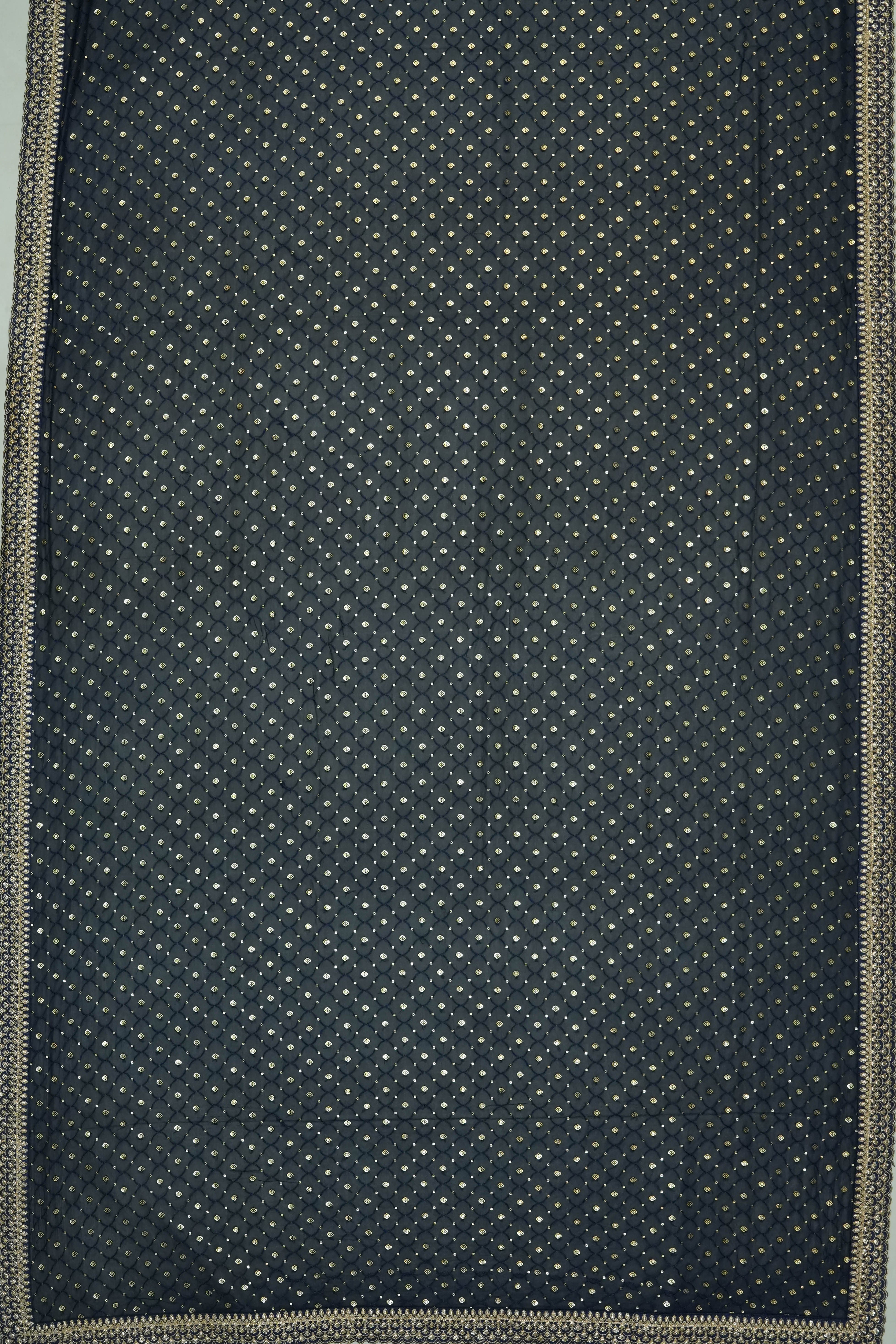 Georgette All Over Sequin Midnight Blue Saree