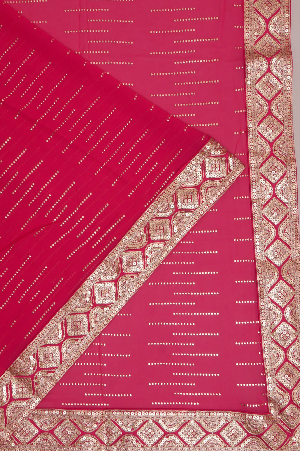 Vaanya Banaras Georgette Butta Pink Saree With Embroidery Border
