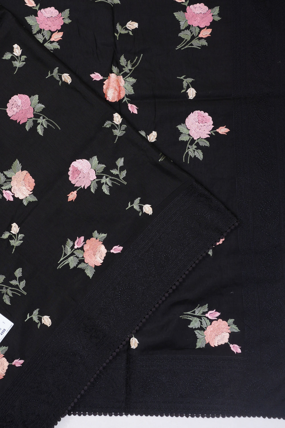 Soft Silk Embroidery Black Saree
