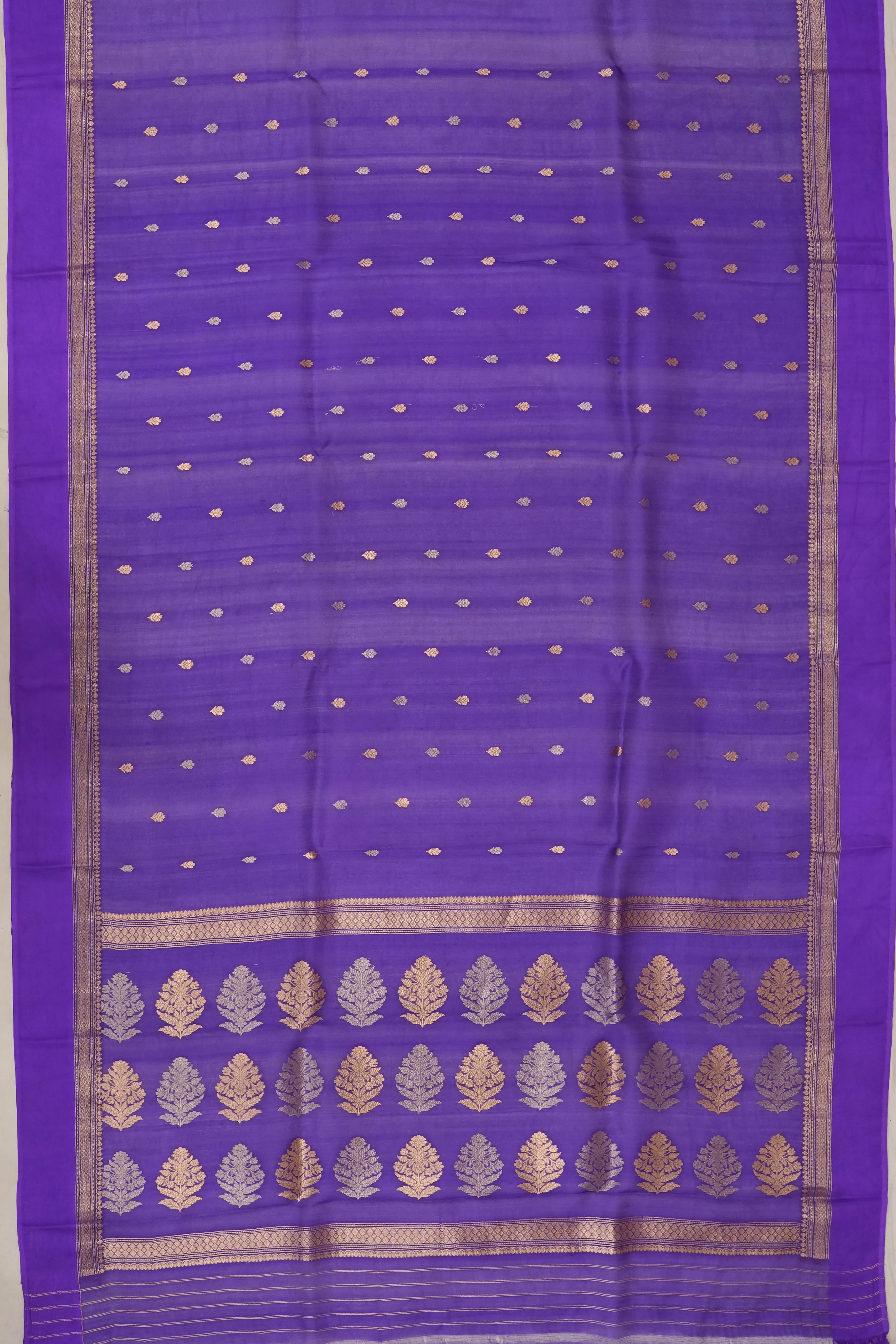 Organza Butta Violet Saree