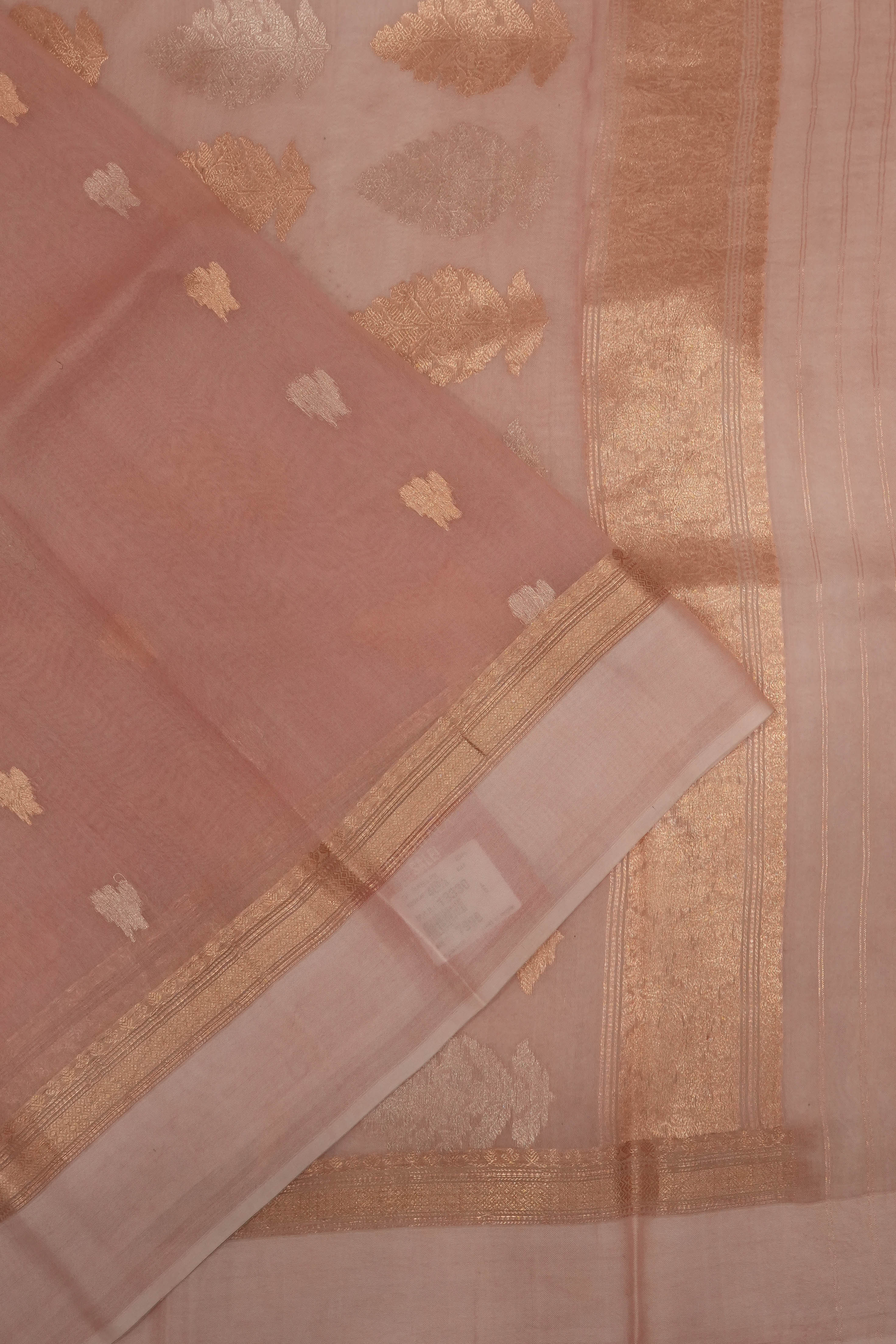 Organza Butta Pink Saree