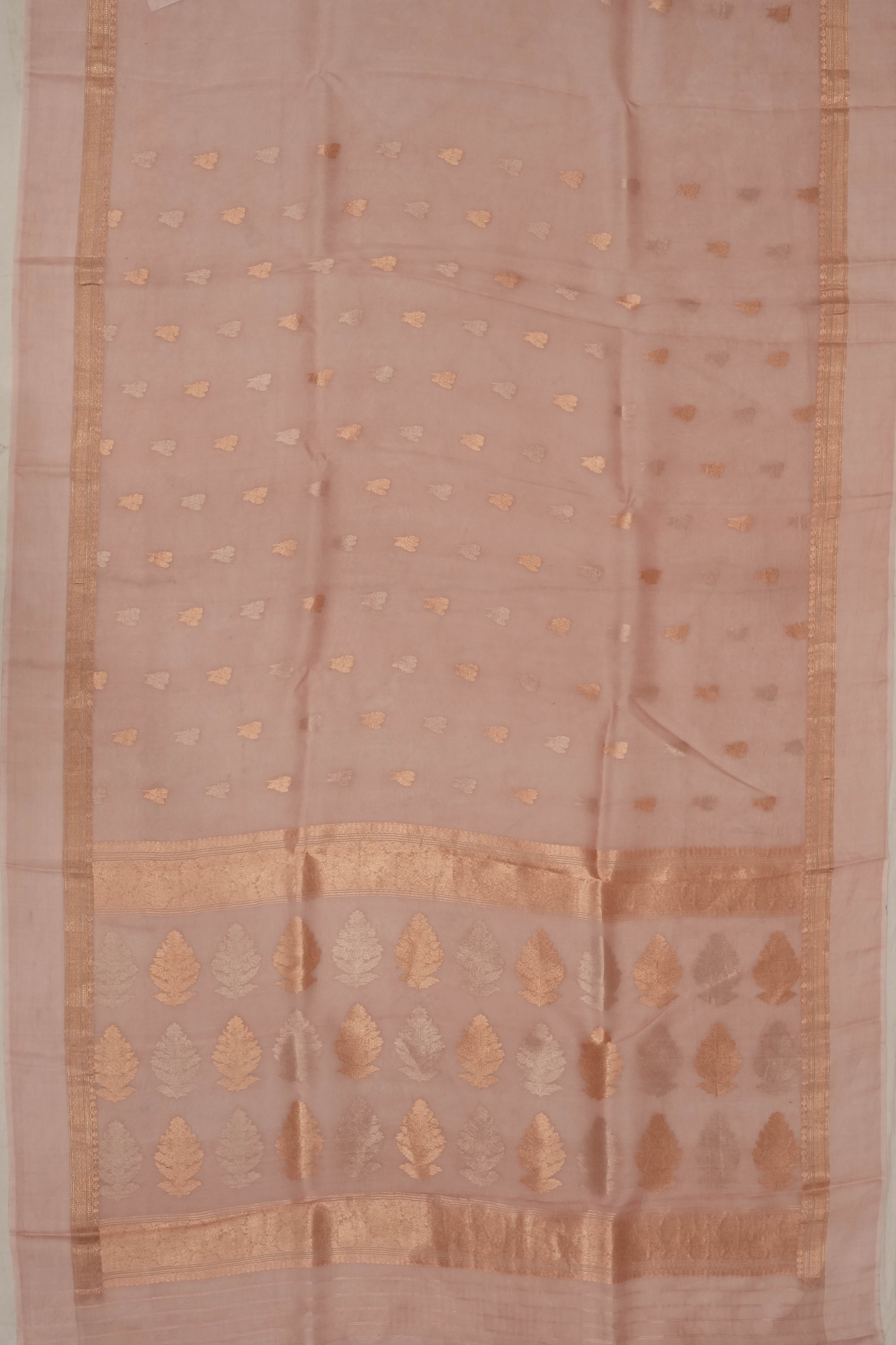 Organza Butta Pink Saree
