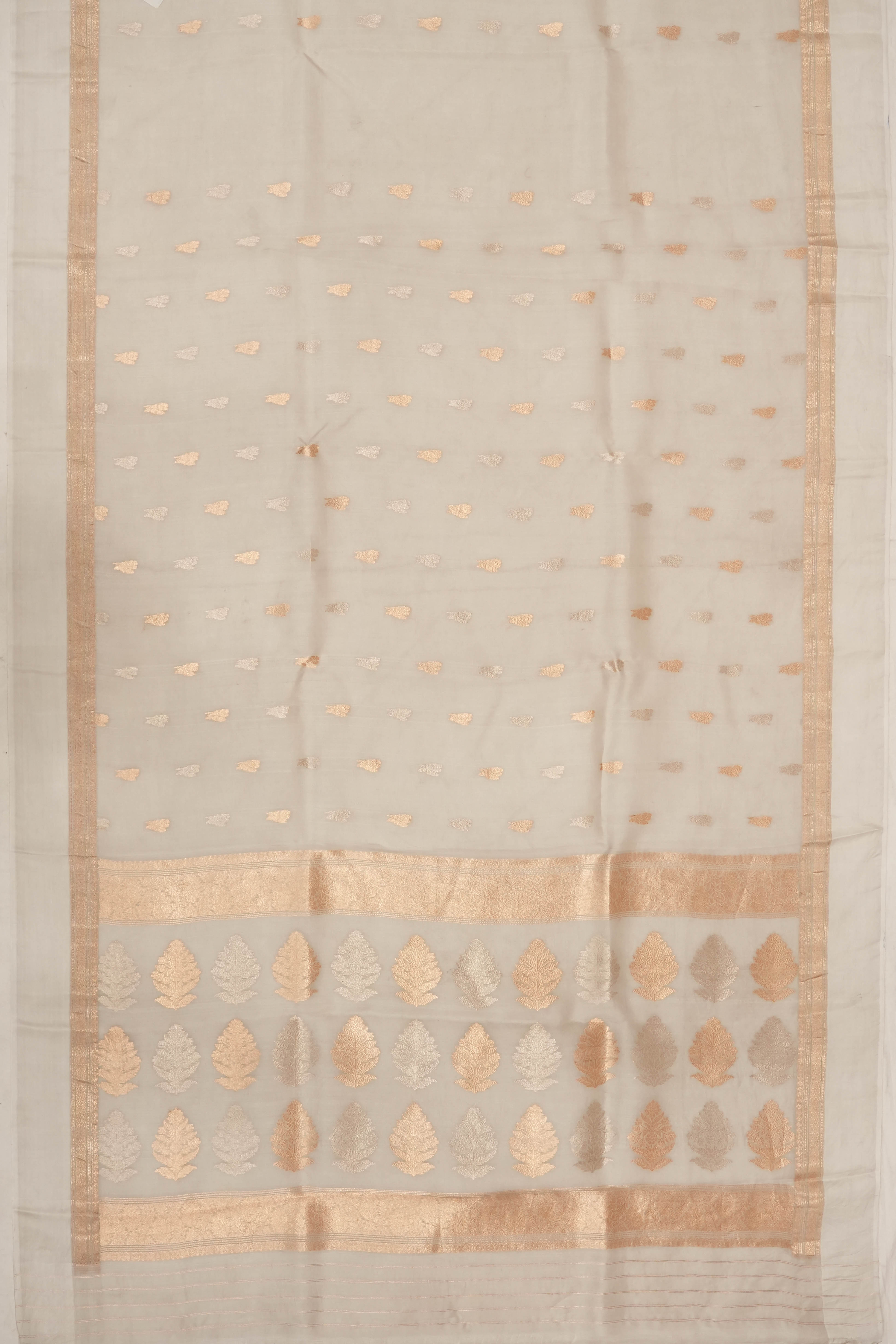 Organza Butta Grey Saree