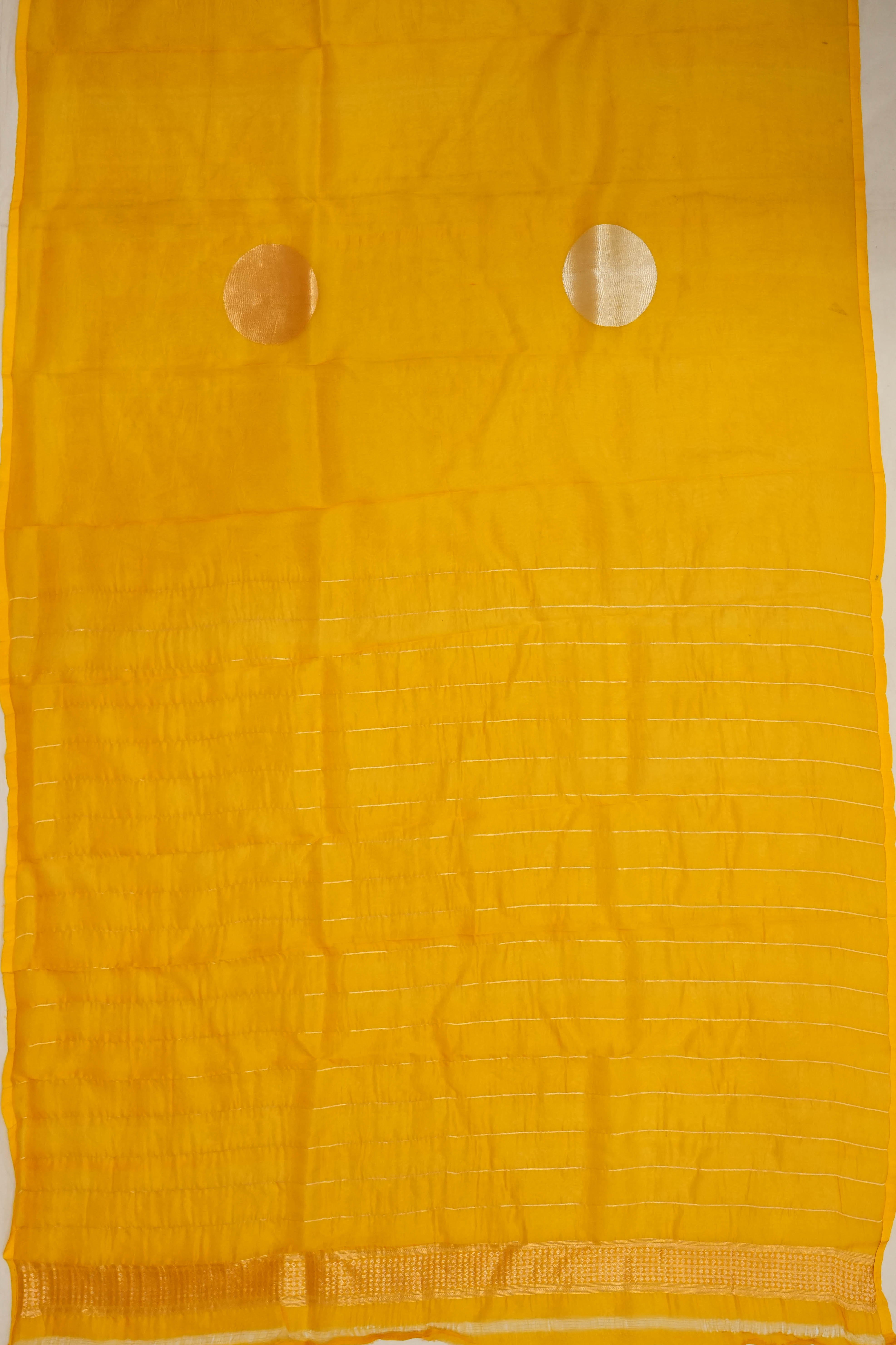 Organza Butta Yellow Saree