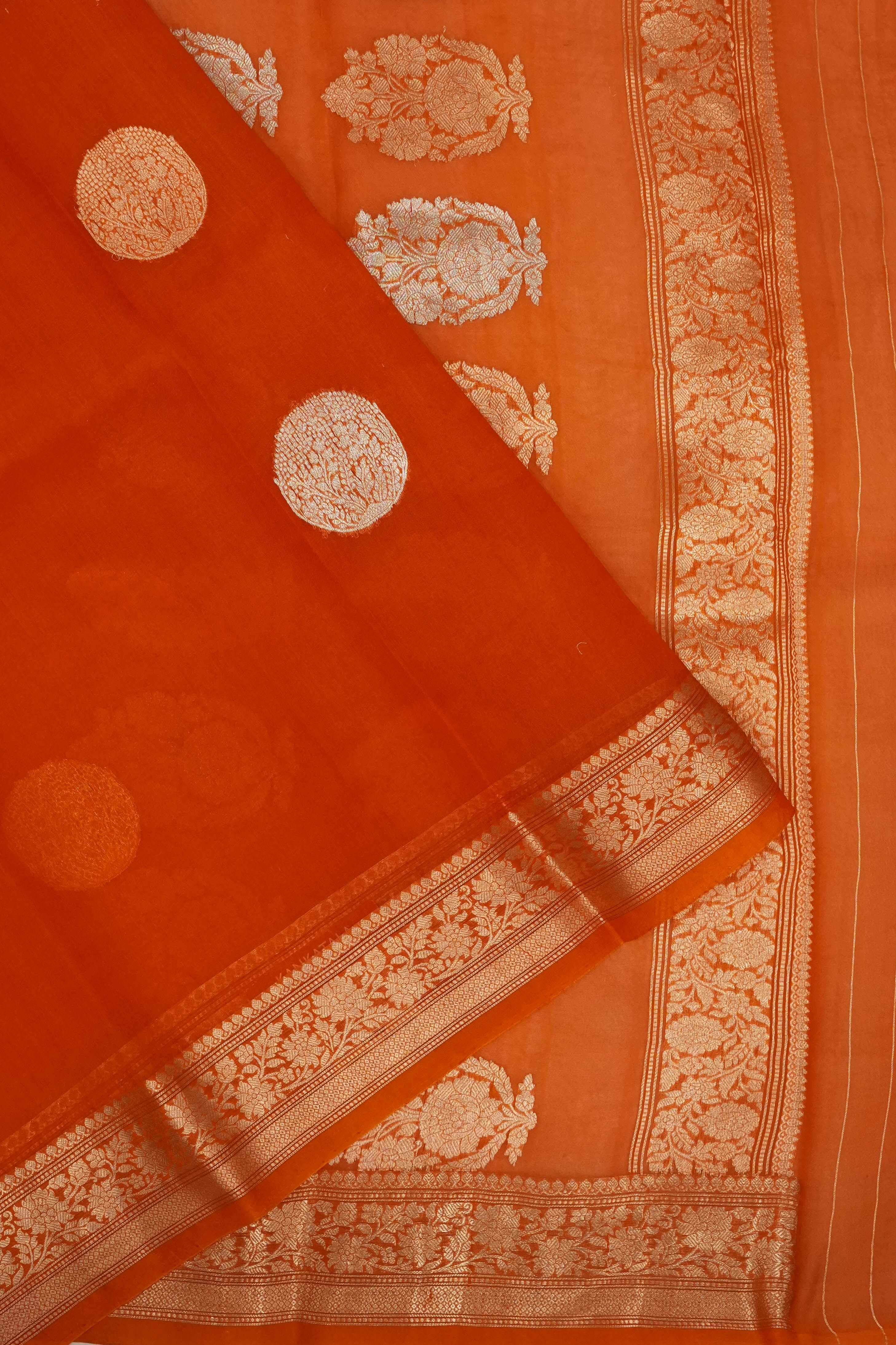 Organza Butta Orange Saree
