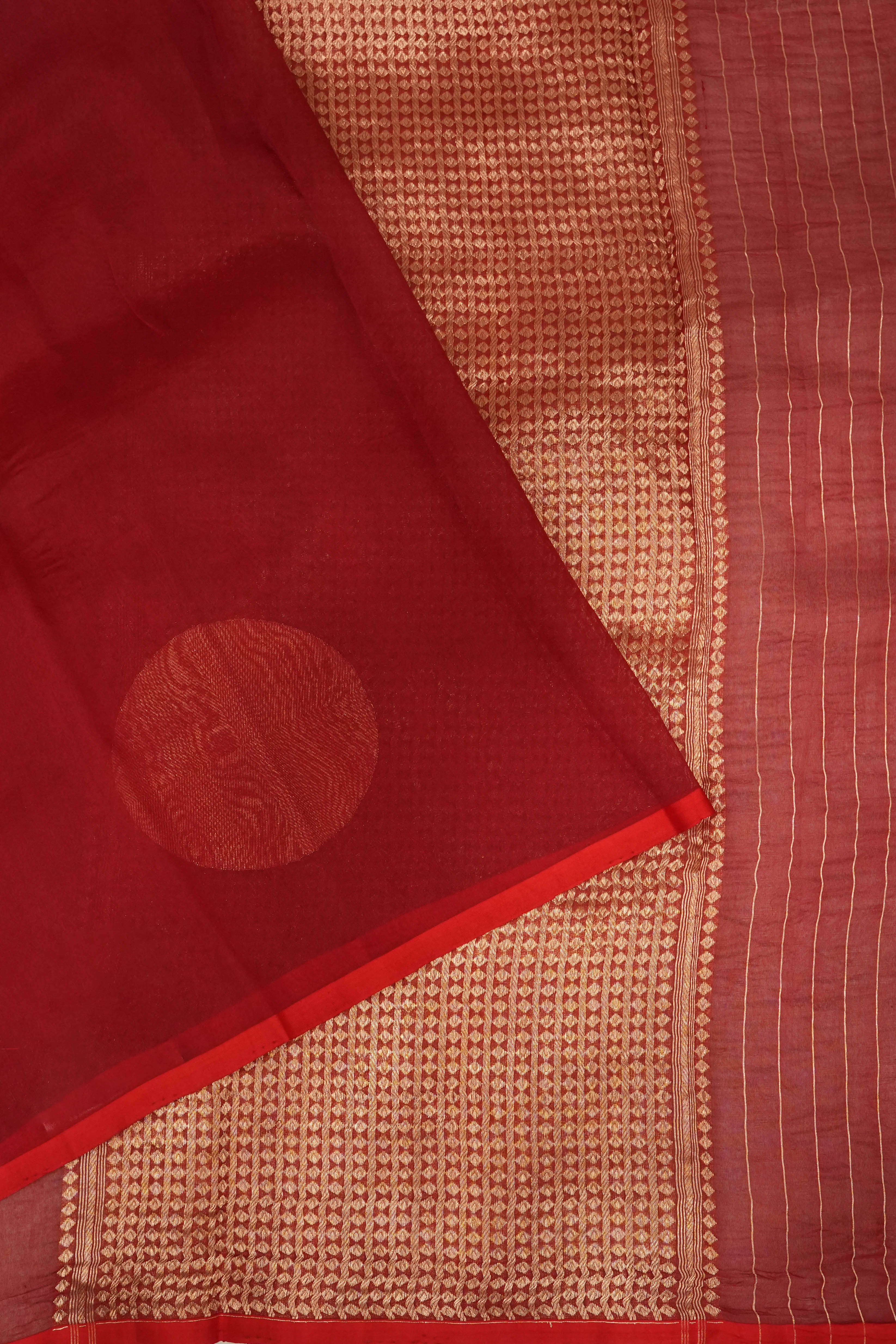 Organza Polka Dot Butta Maroon Saree