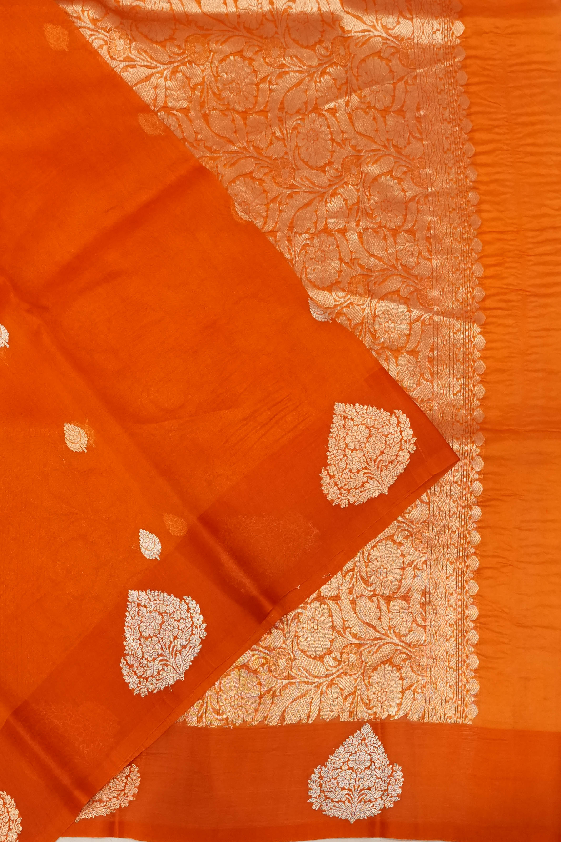 Organza Butta Orange Saree