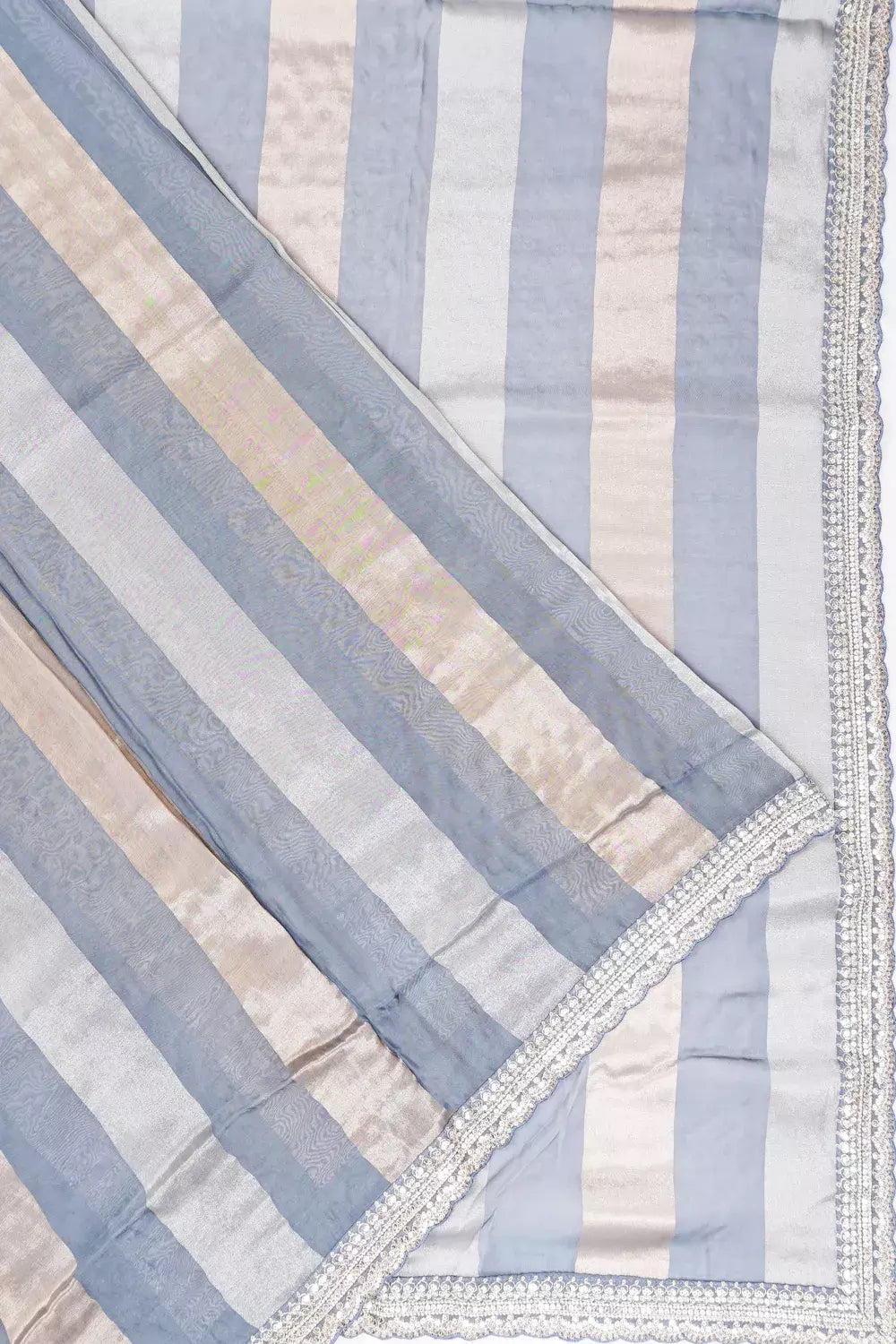 Organza Brocade Blue Saree