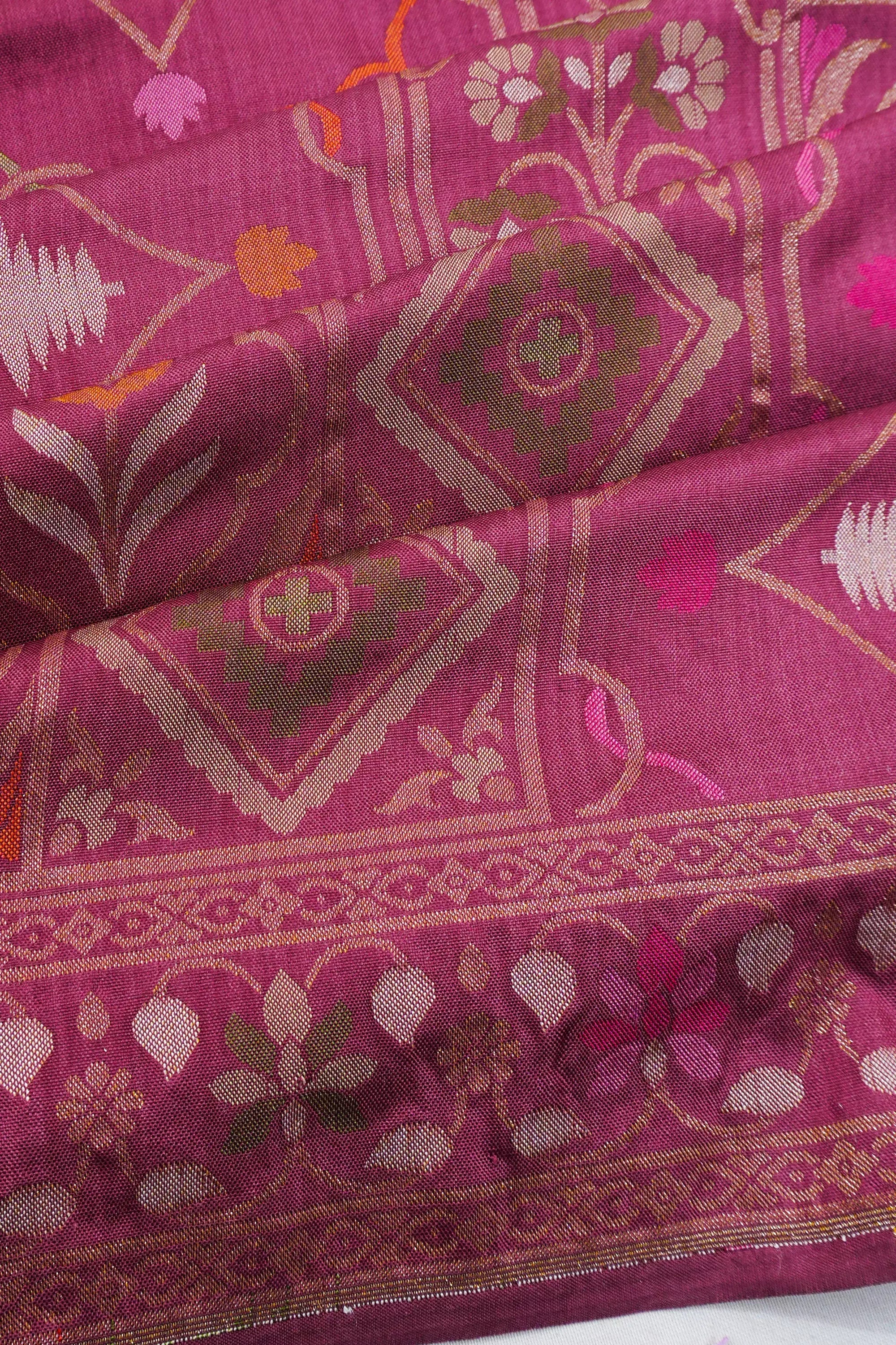 Banarasi Silk Brocade Pink Saree
