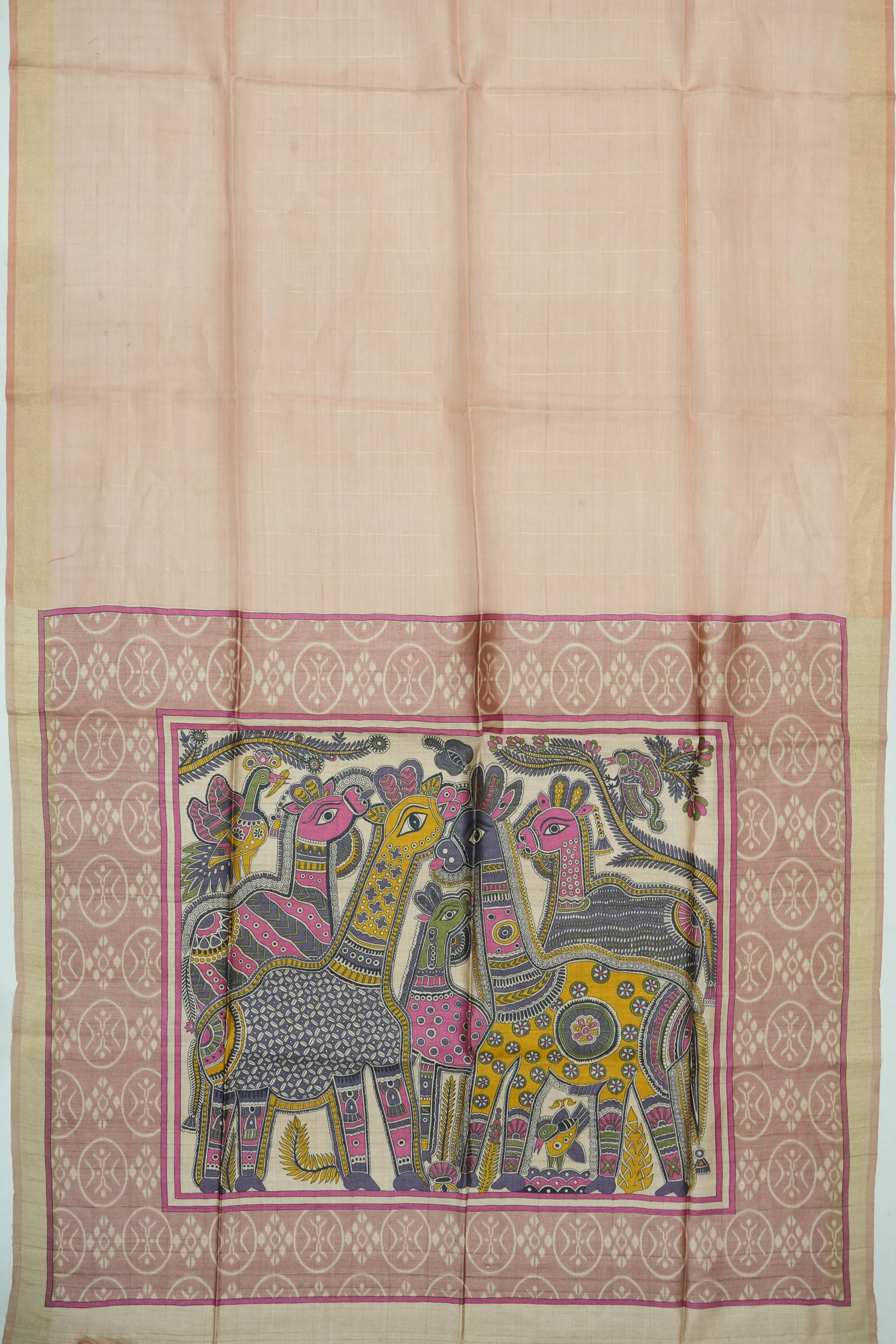 Organza Brocade Peach Saree