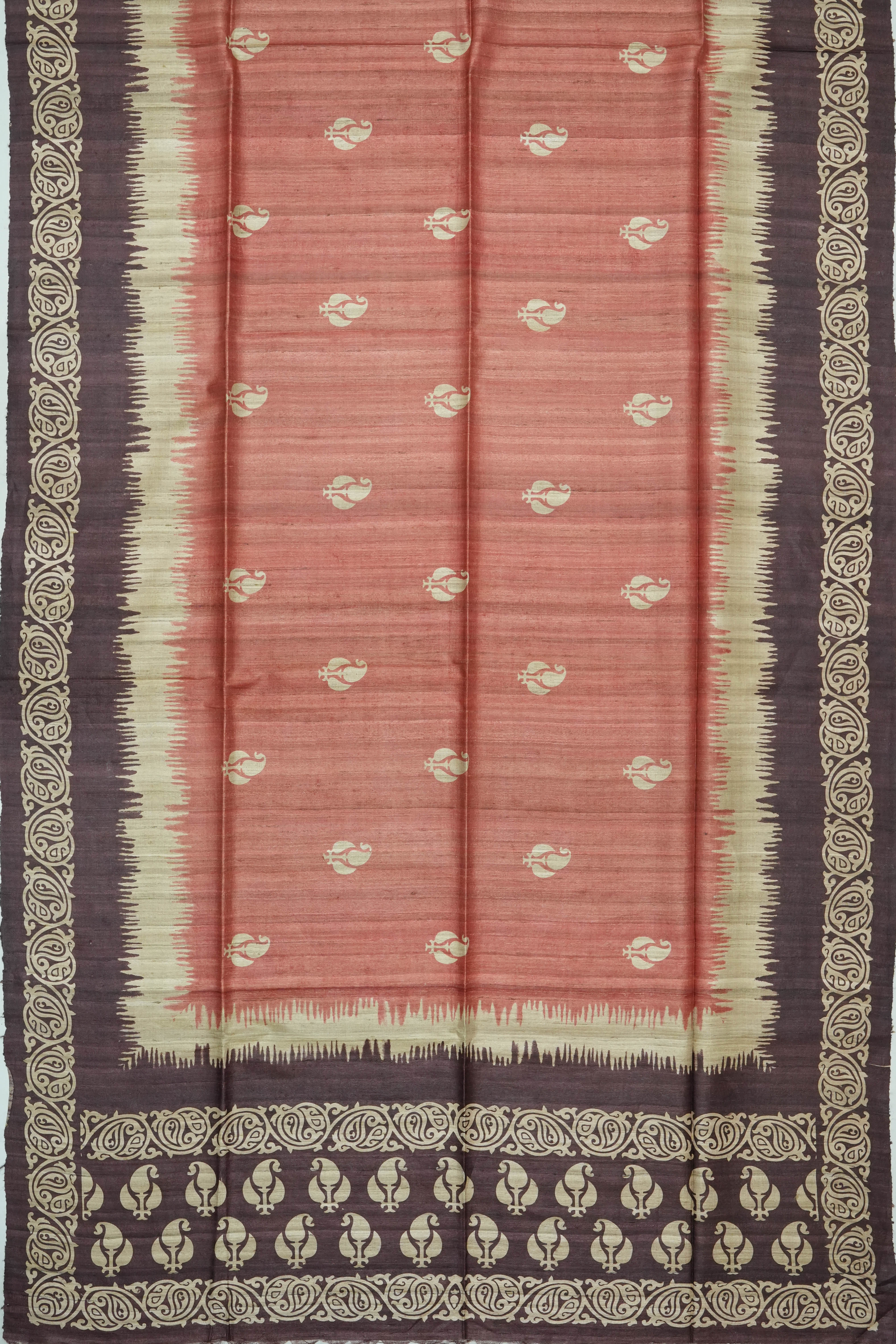 Tussar Butta Brown Saree