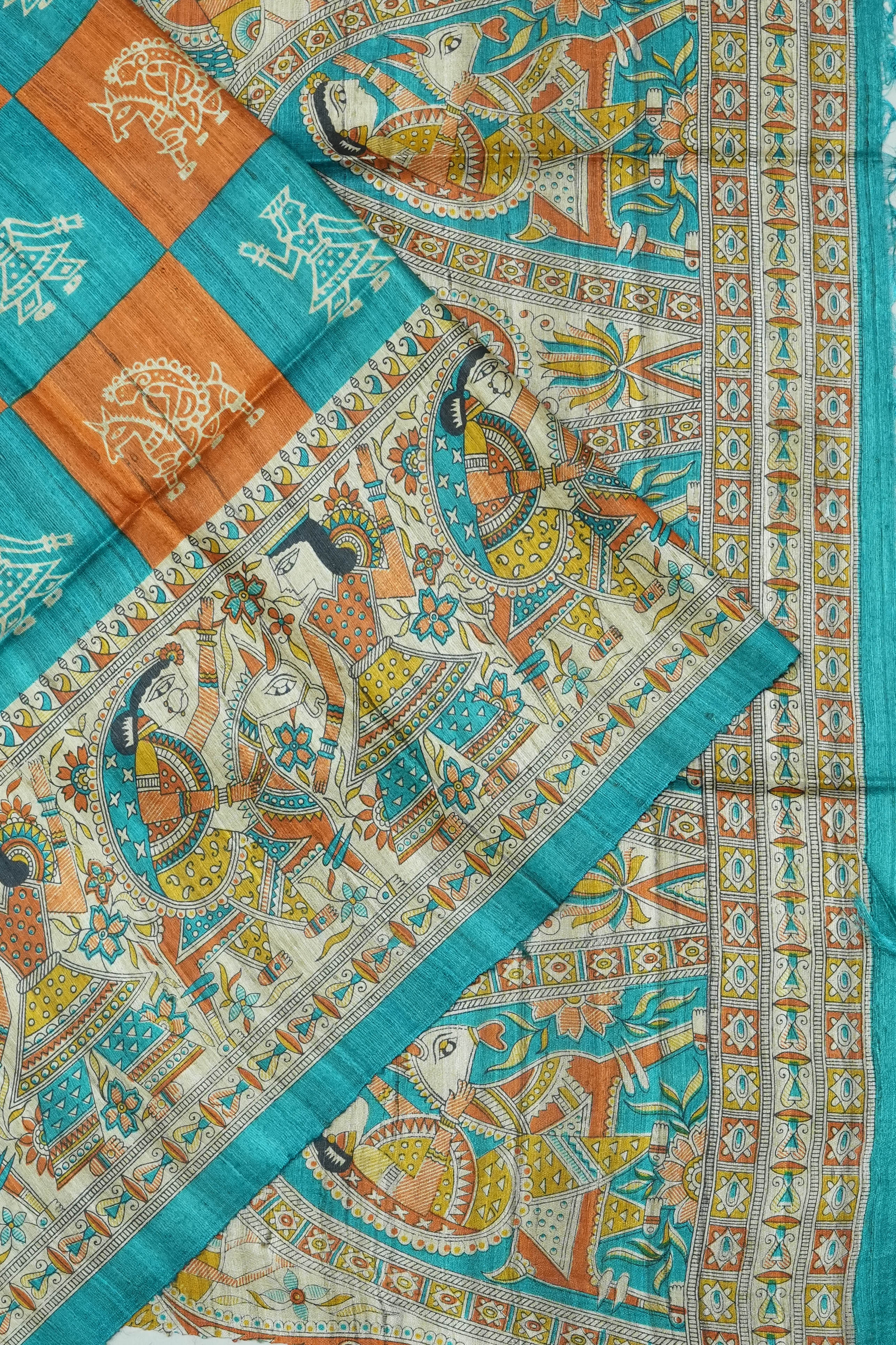 Tussar Brocade Multicolor Saree