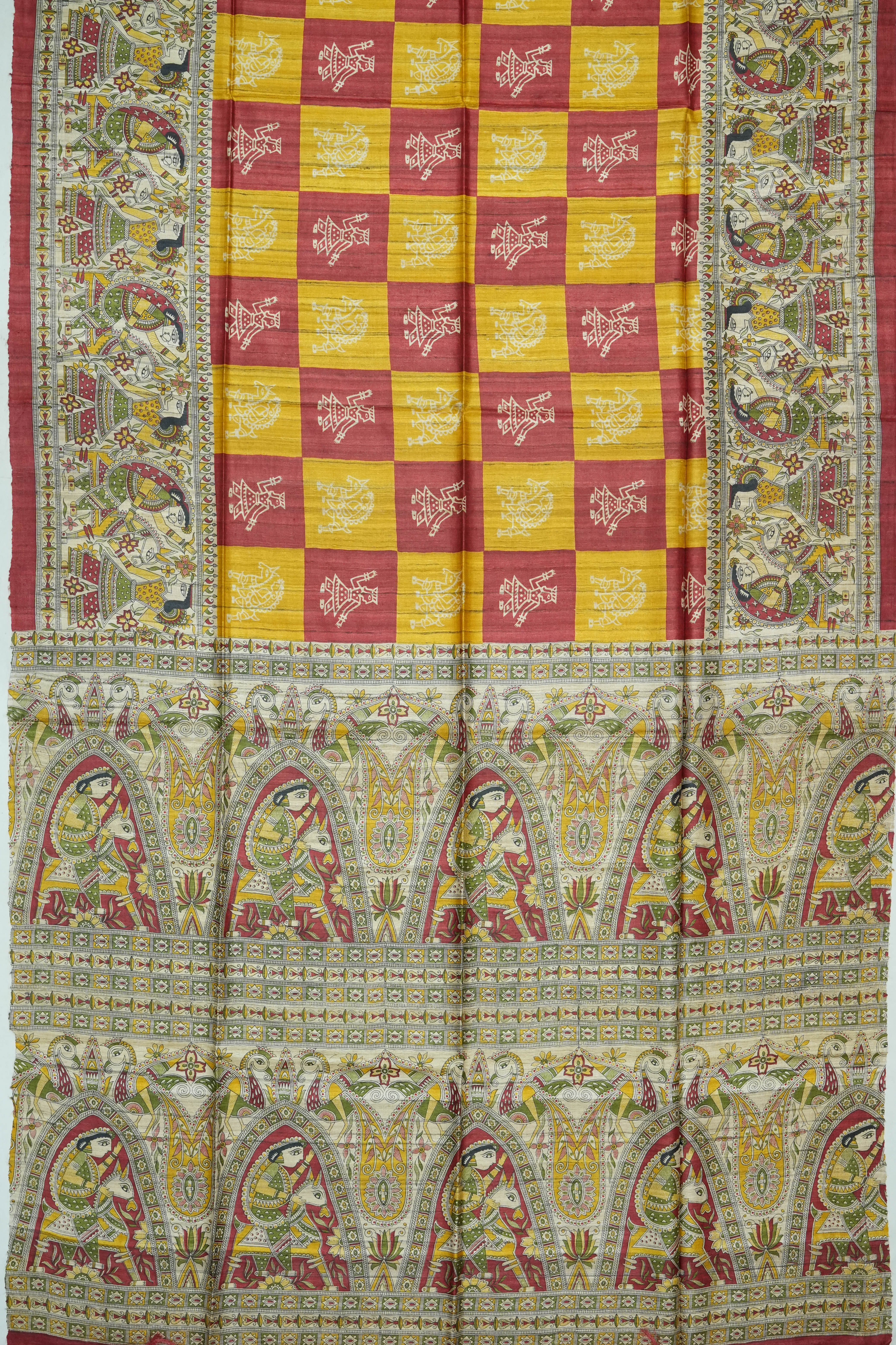 Tussar Brocade Multicolor Saree