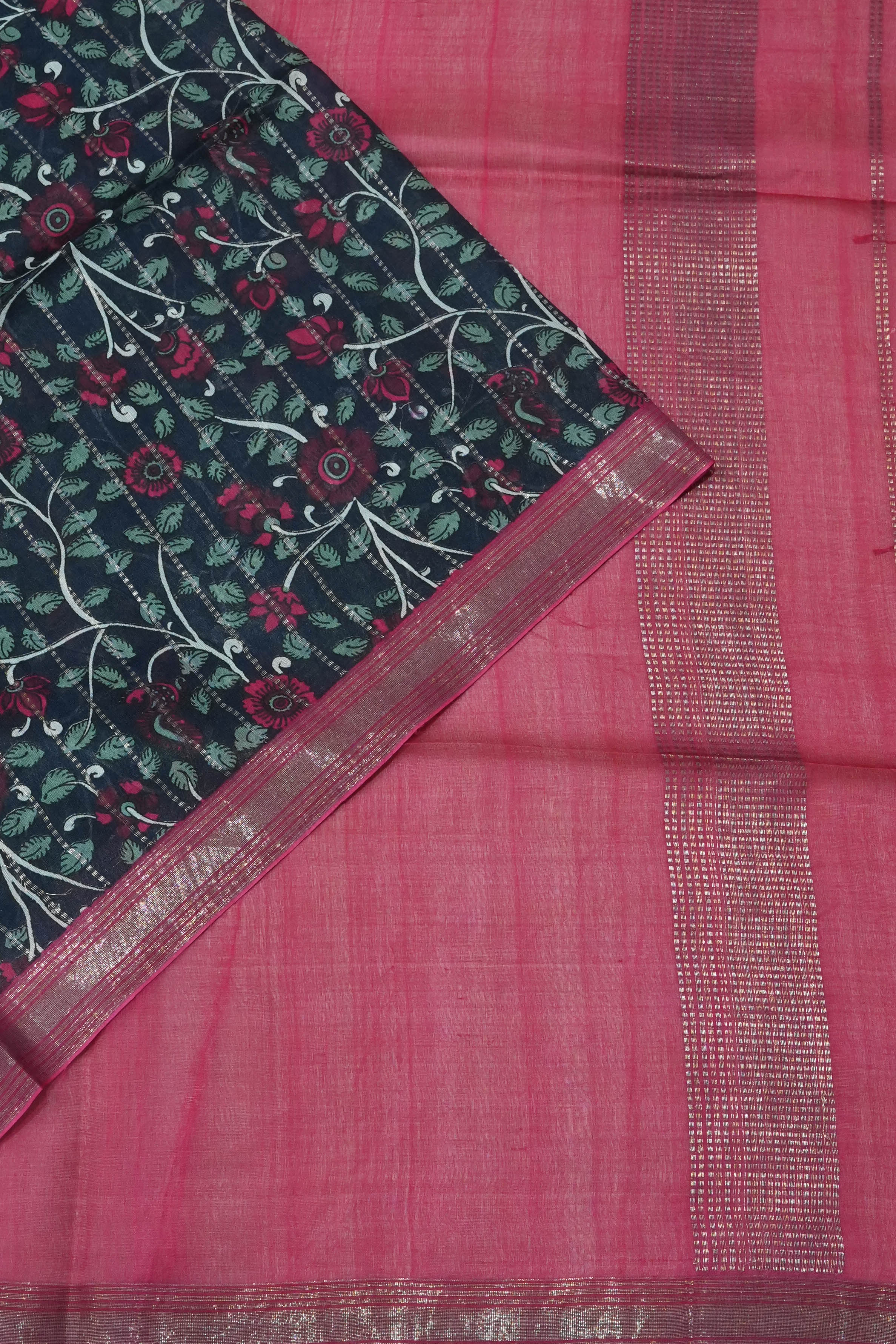 Tussar Printed Black Saree
