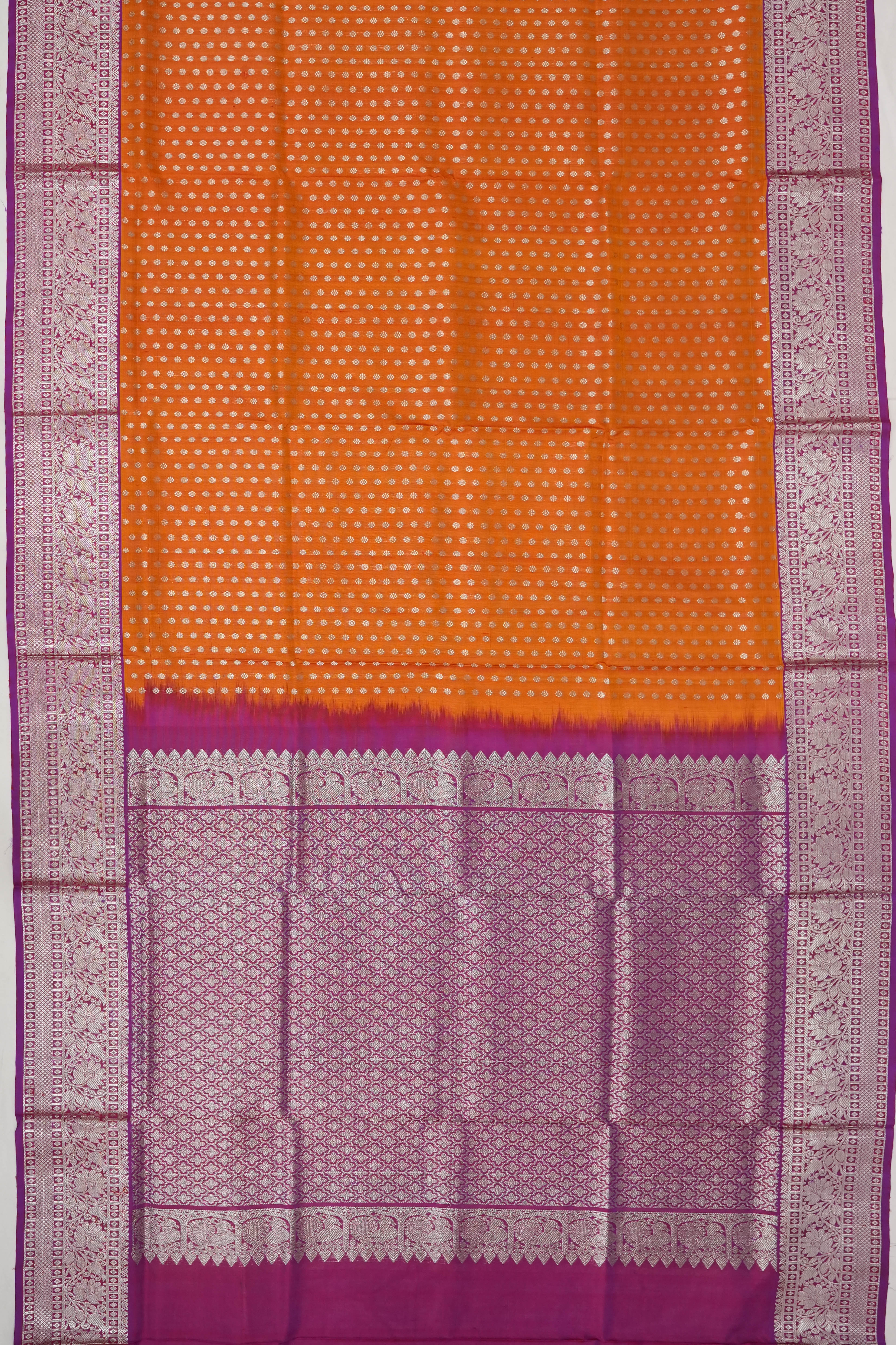 Venkatagiri Silk Brocade Orange Saree