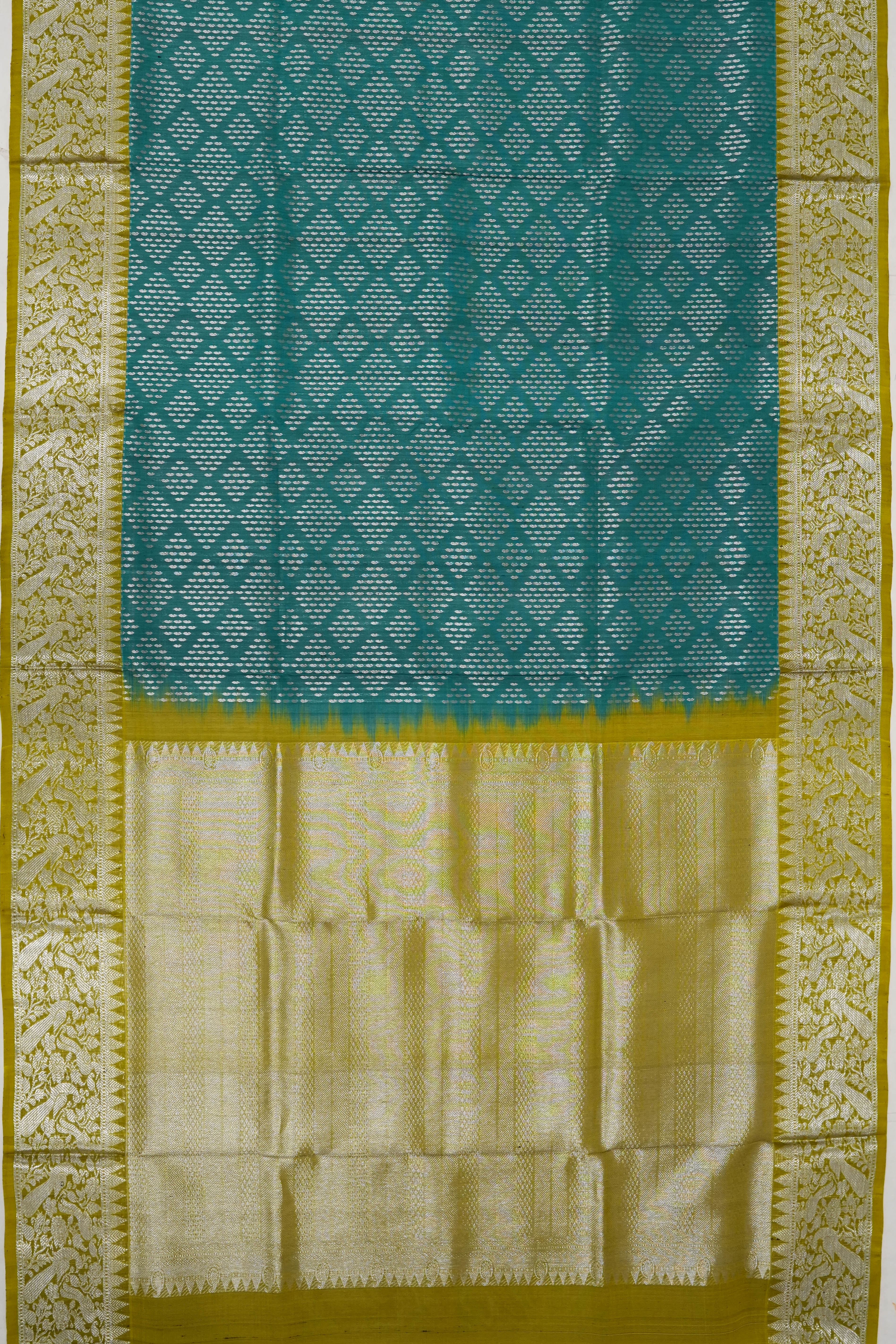 Venkatagiri Silk Brocade Green Saree