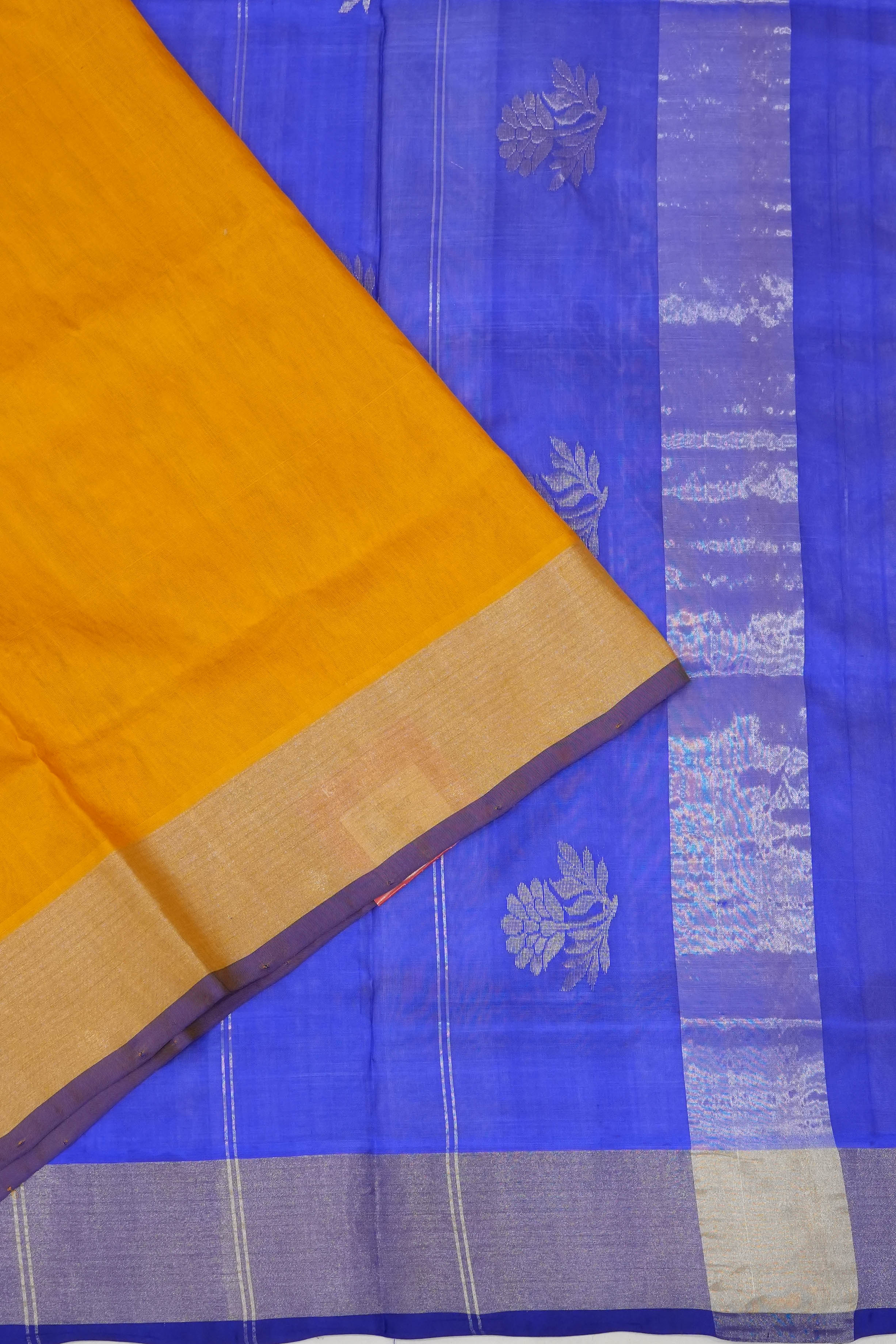 Venkatagiri Silk Plain Yellow Saree