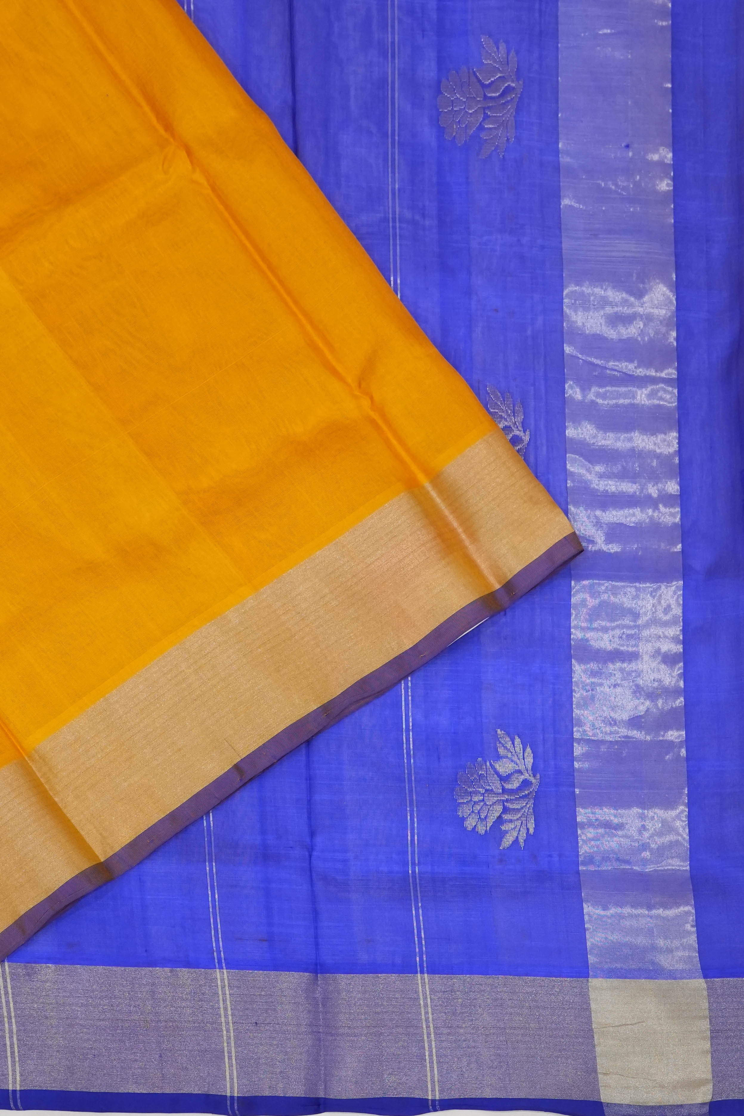 Venkatagiri Silk Plain Yellow Saree