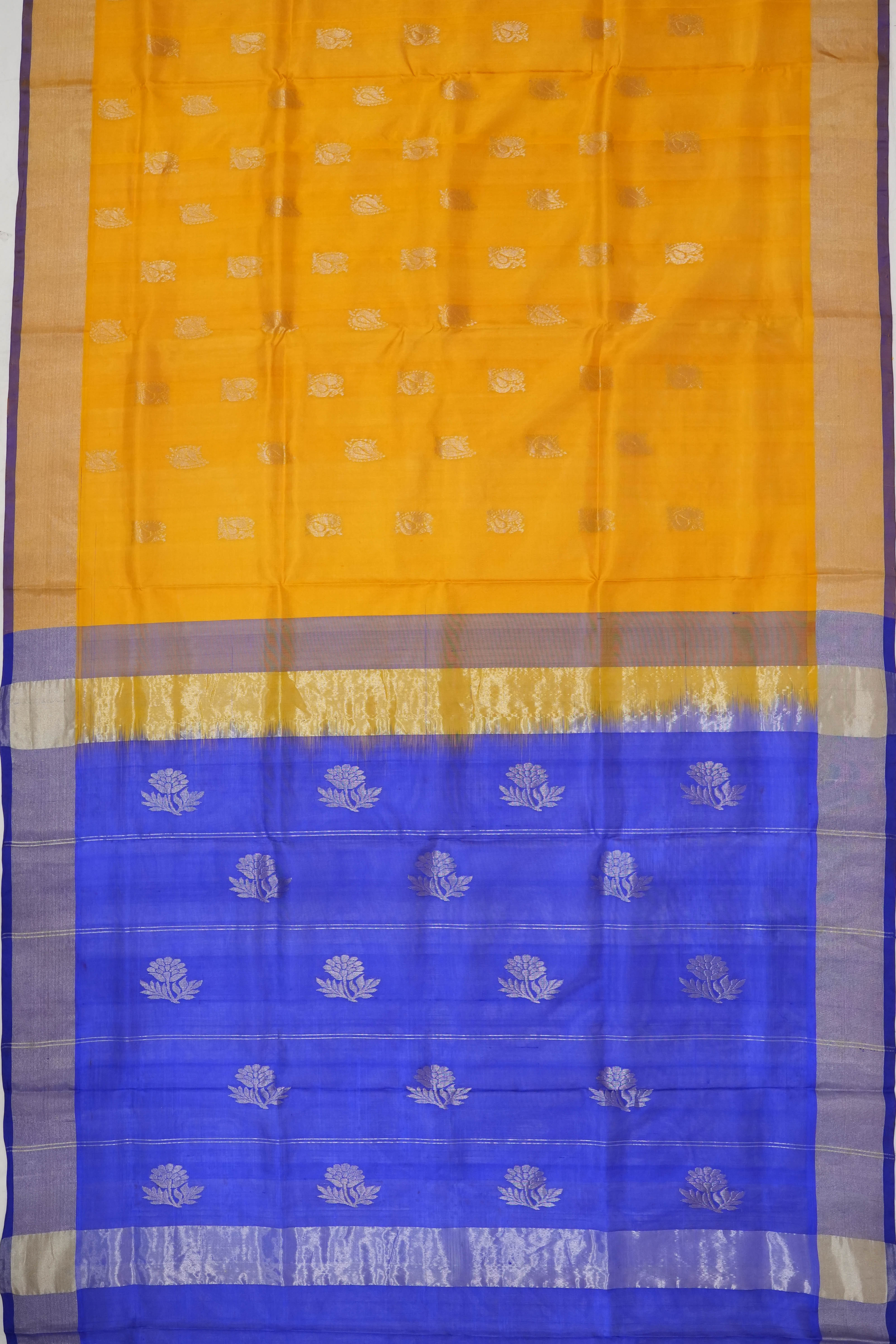 Venkatagiri Silk Plain Yellow Saree