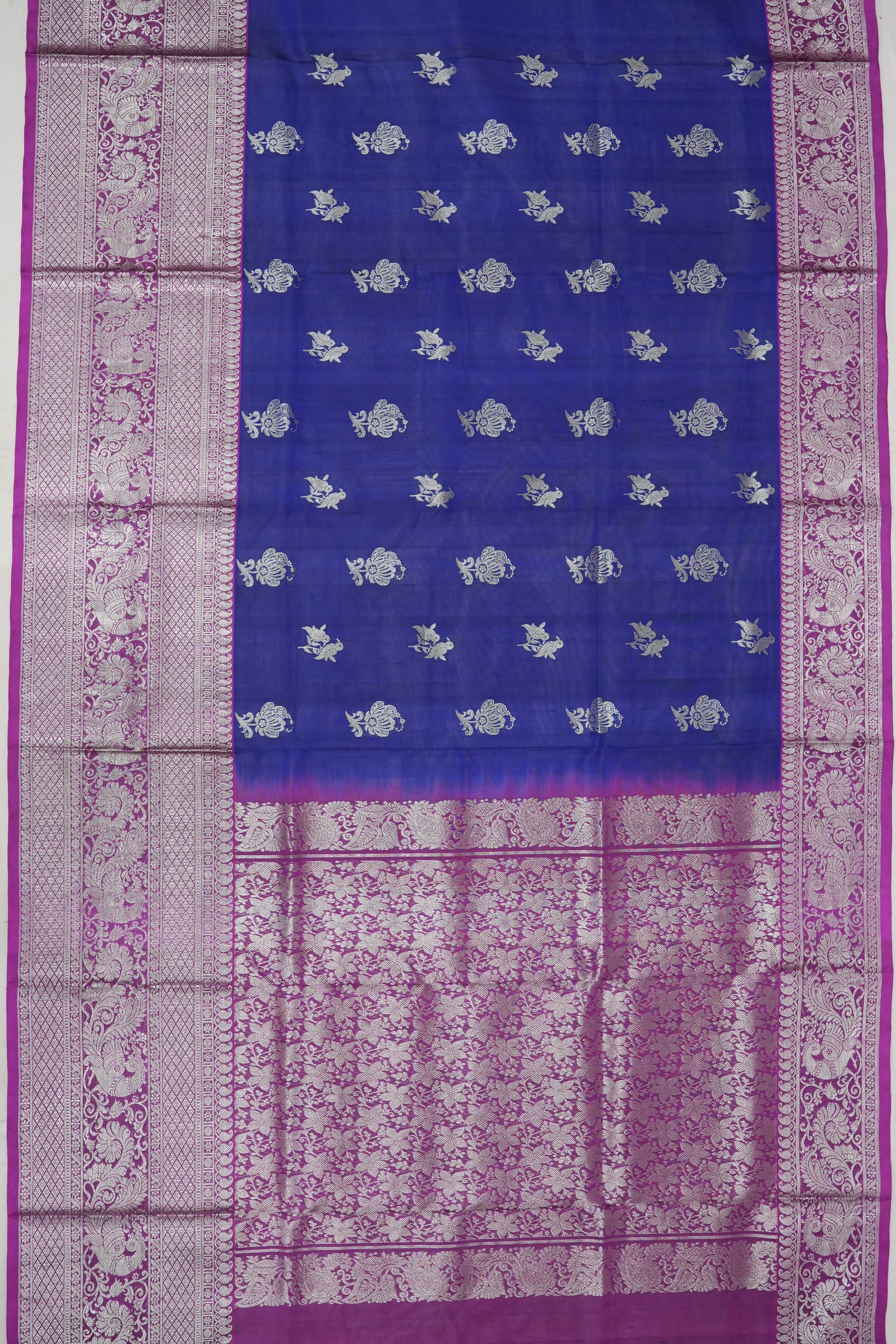 Venkatagiri Silk Brocade Blue Saree