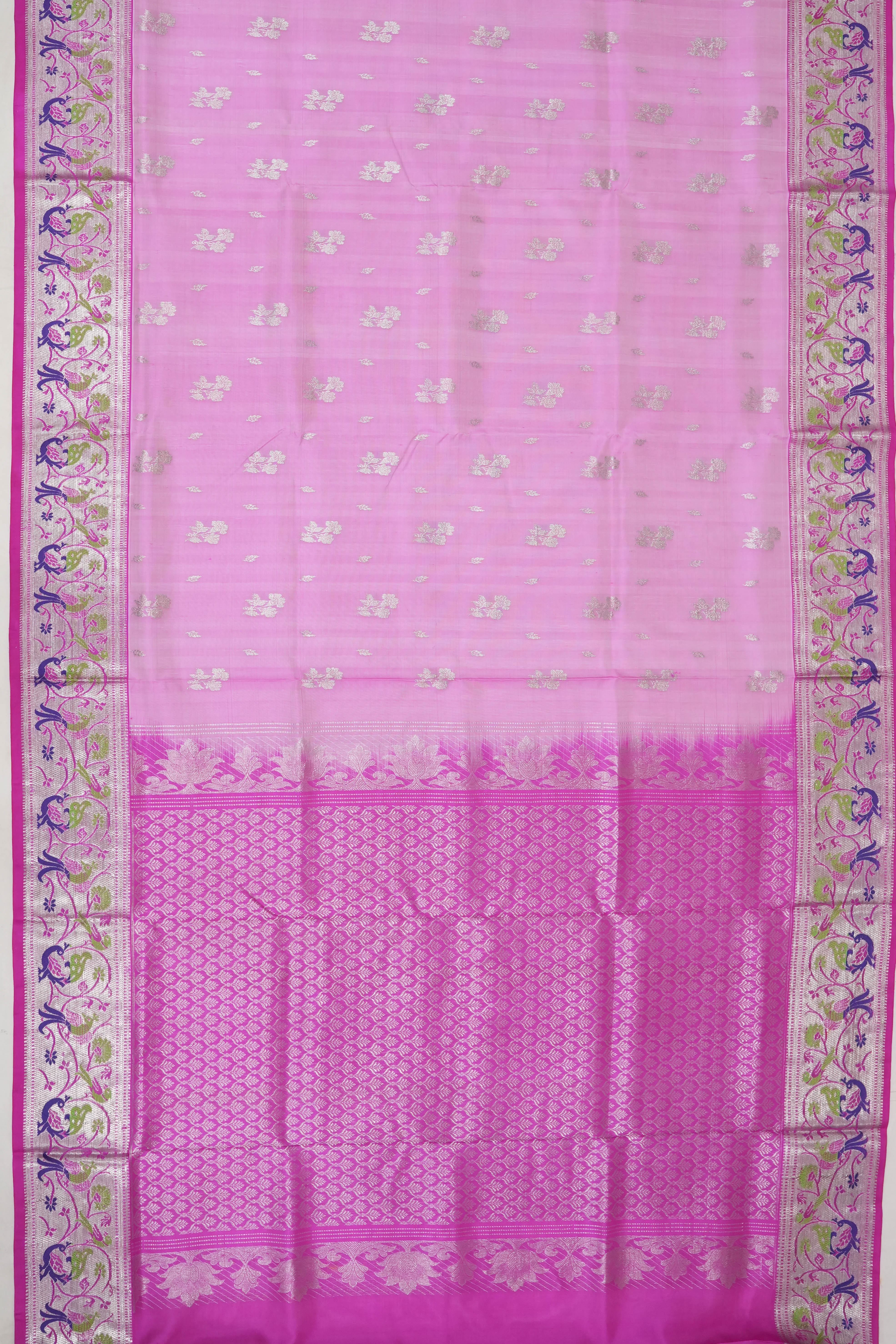 Venkatagiri Silk Brocade Pink Saree