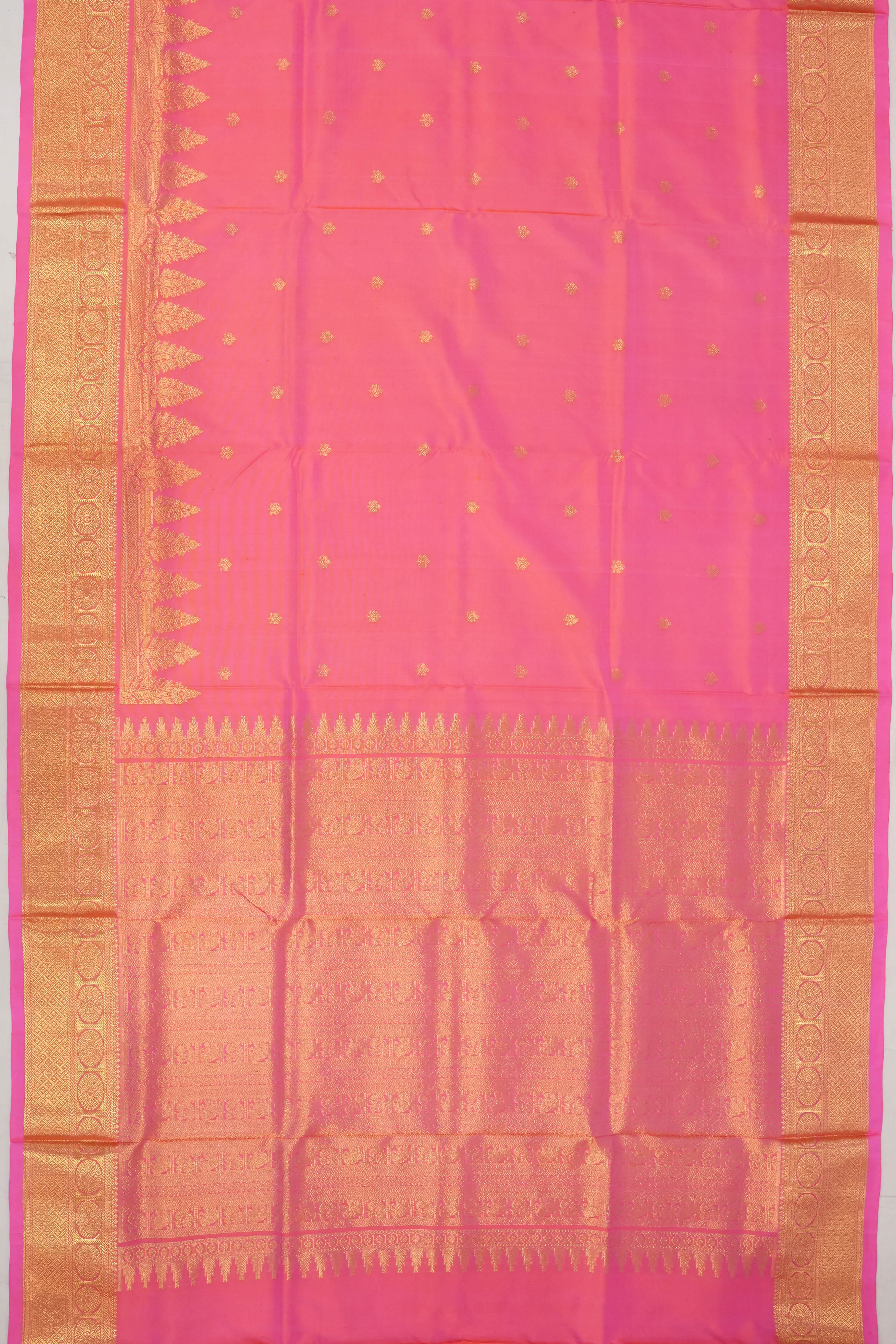 Venkatagiri Silk Brocade Pink Saree