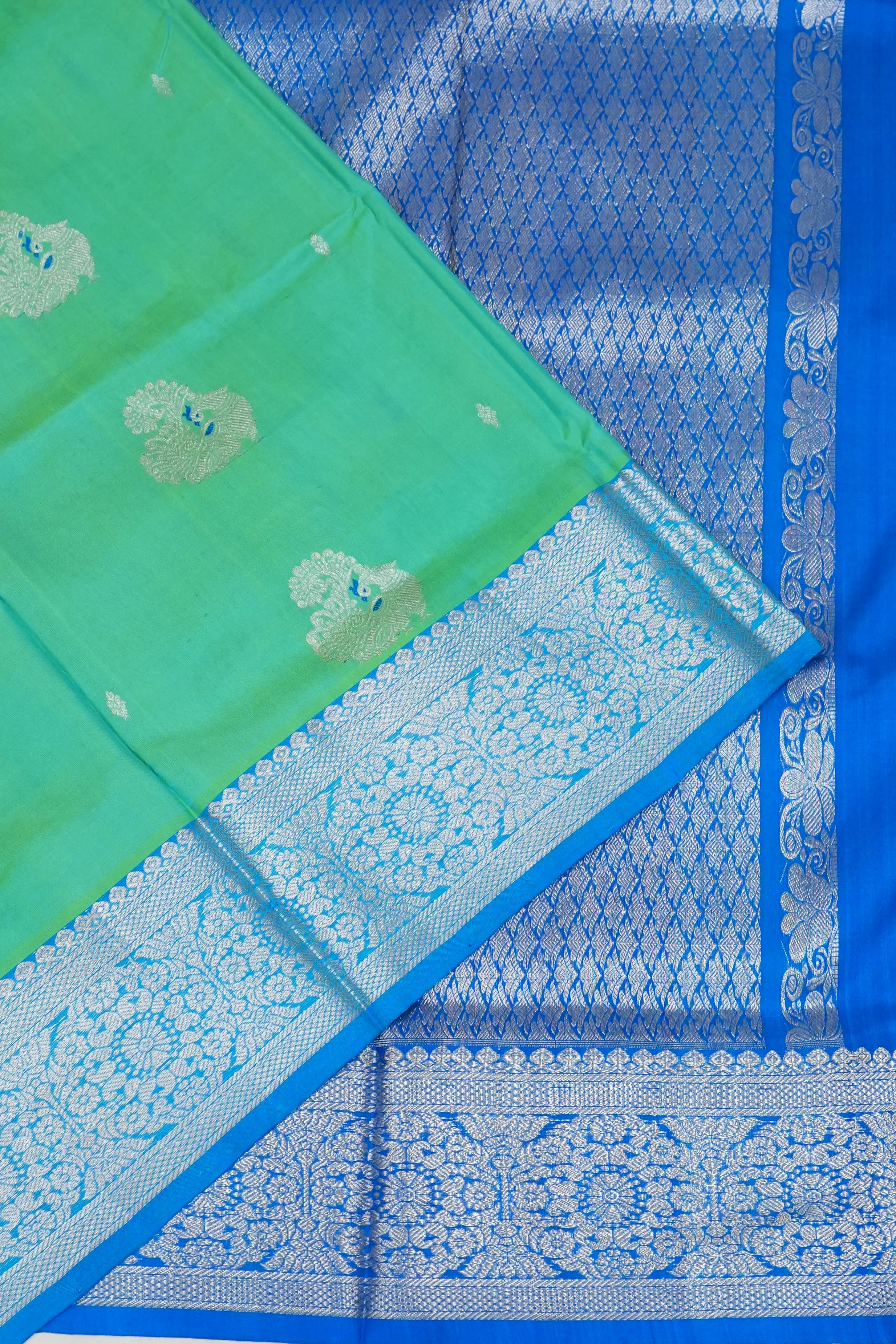 Venkatagiri Silk Brocade Sea Green Saree