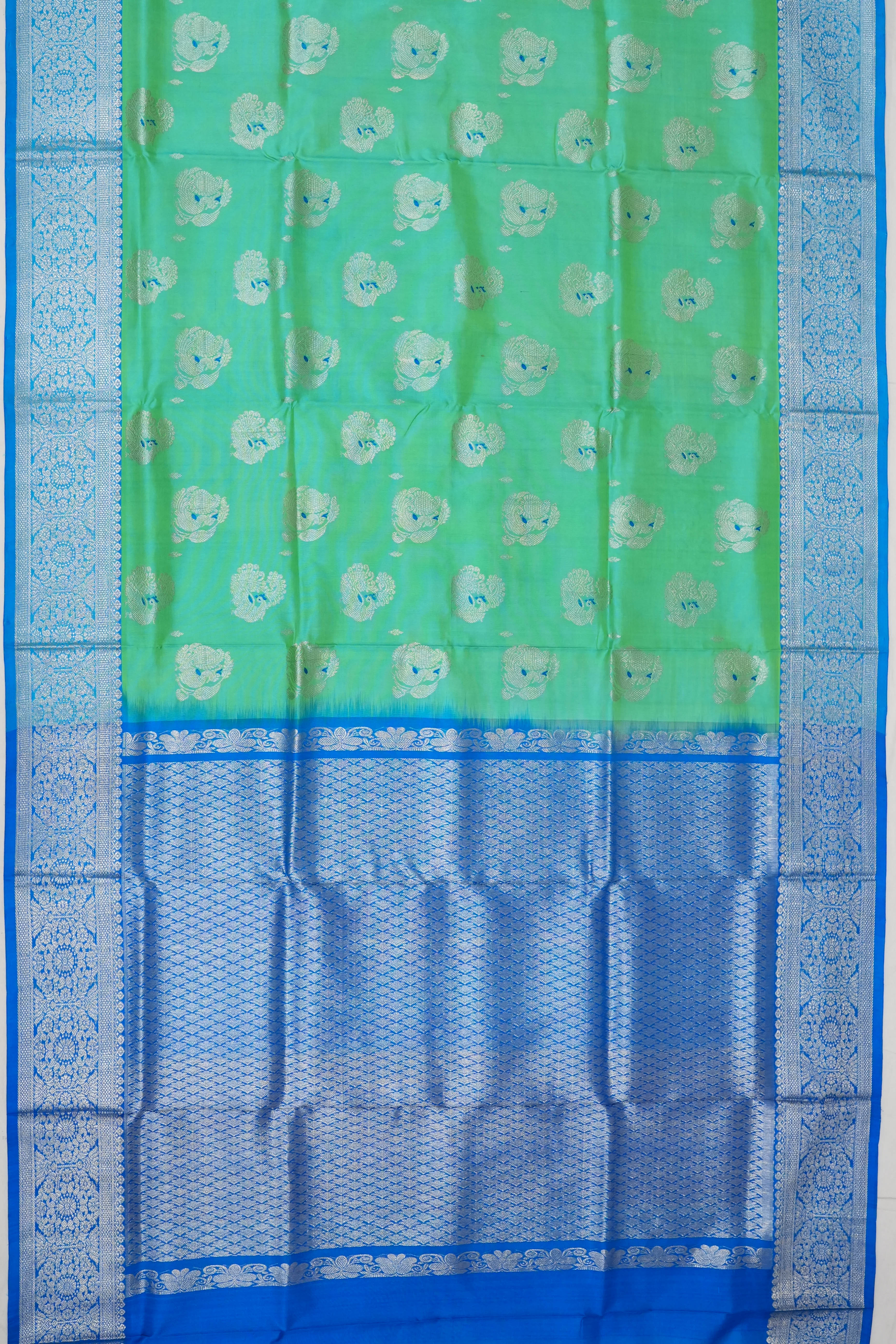 Venkatagiri Silk Brocade Sea Green Saree