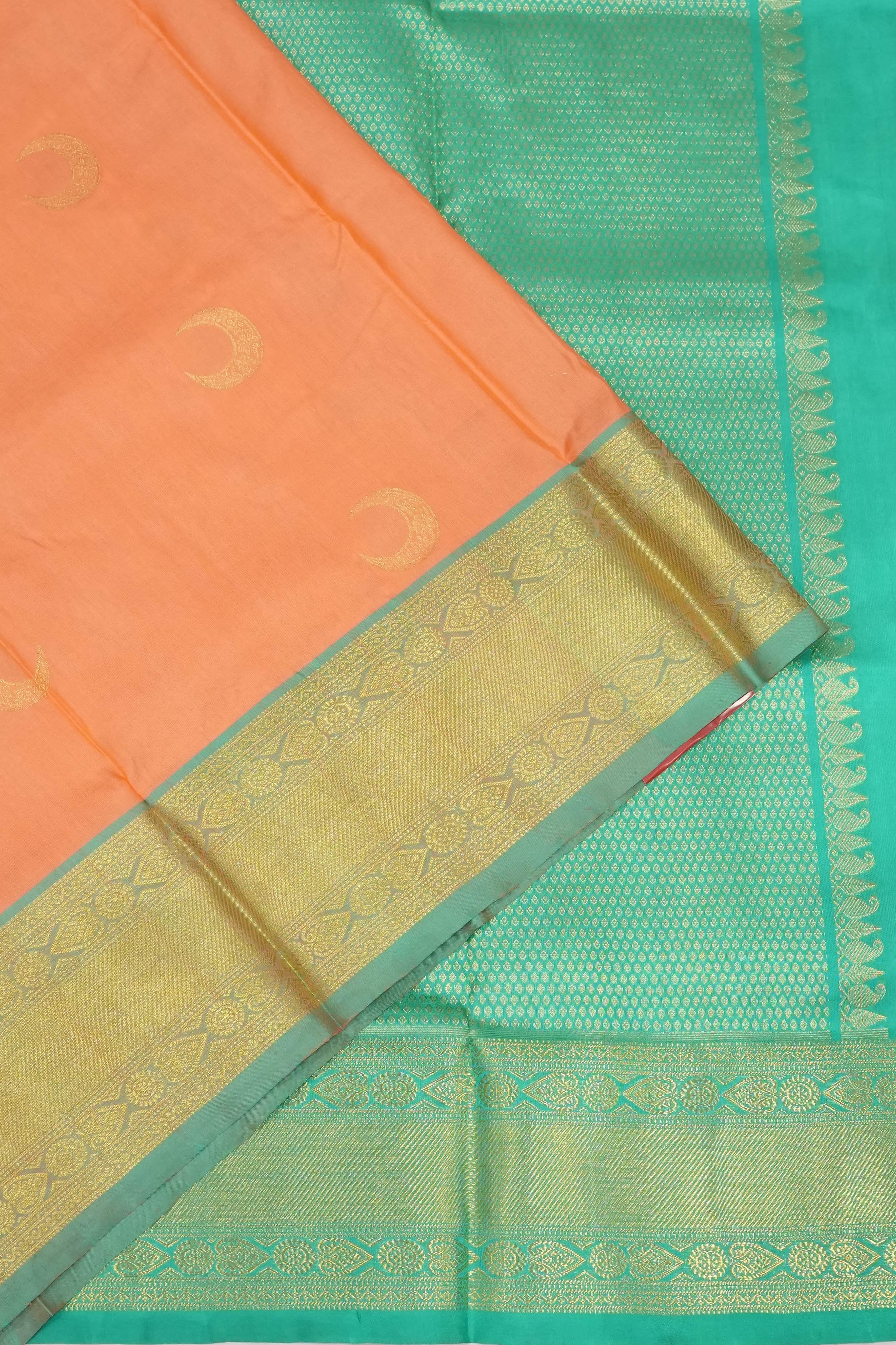 Venkatagiri Silk Brocade Peach Saree