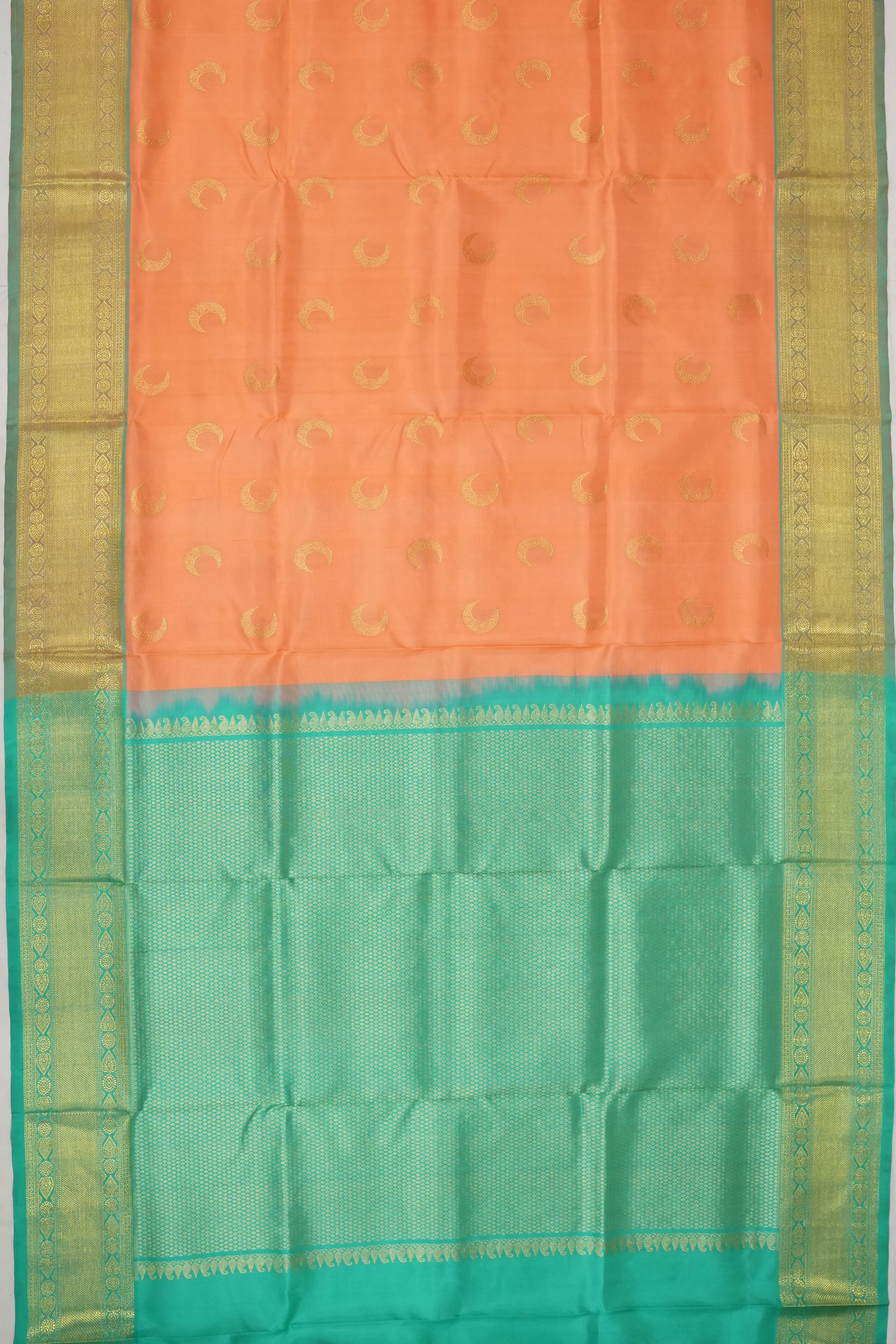 Venkatagiri Silk Brocade Peach Saree