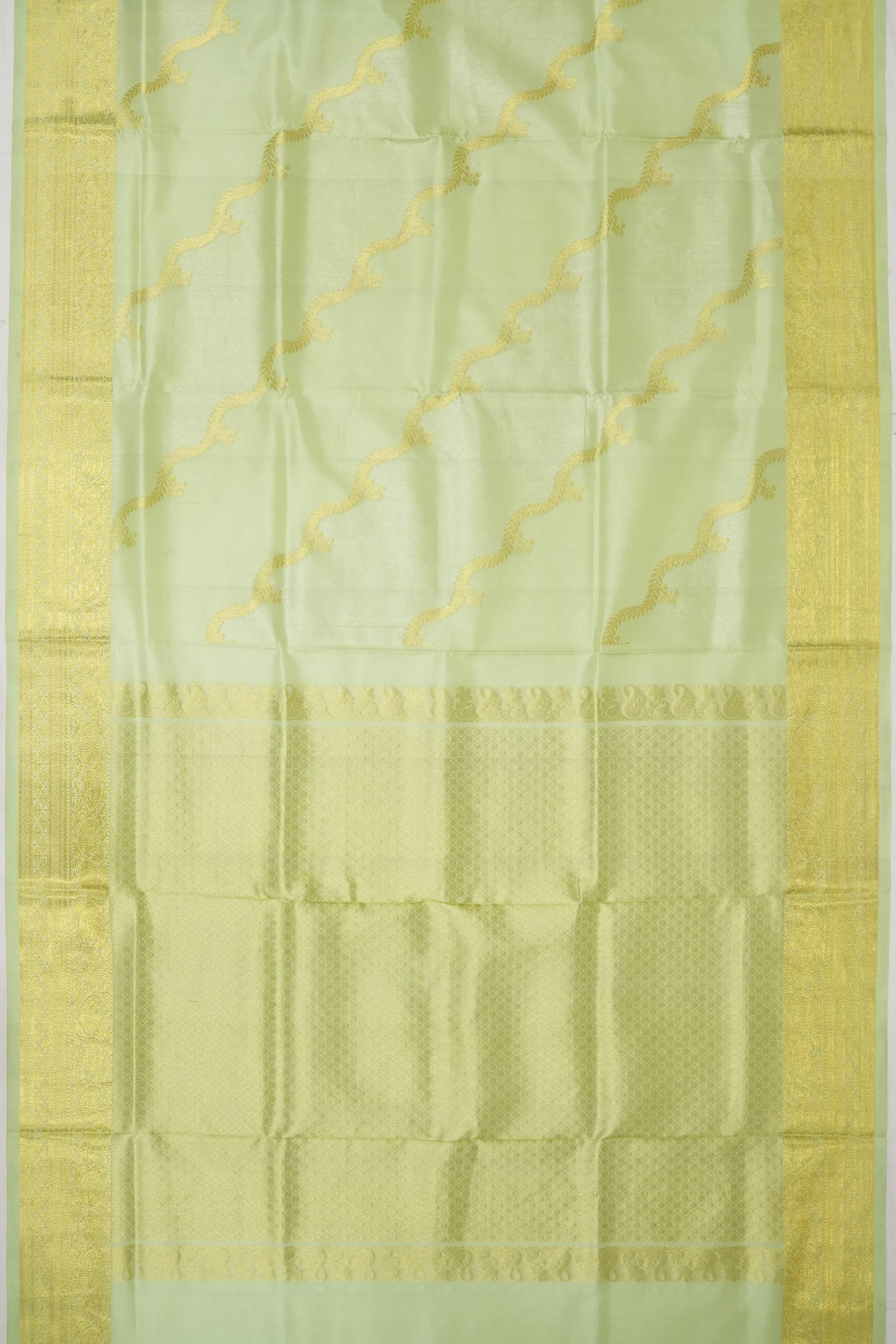 Venkatagiri Silk Brocade Sage Blue Saree