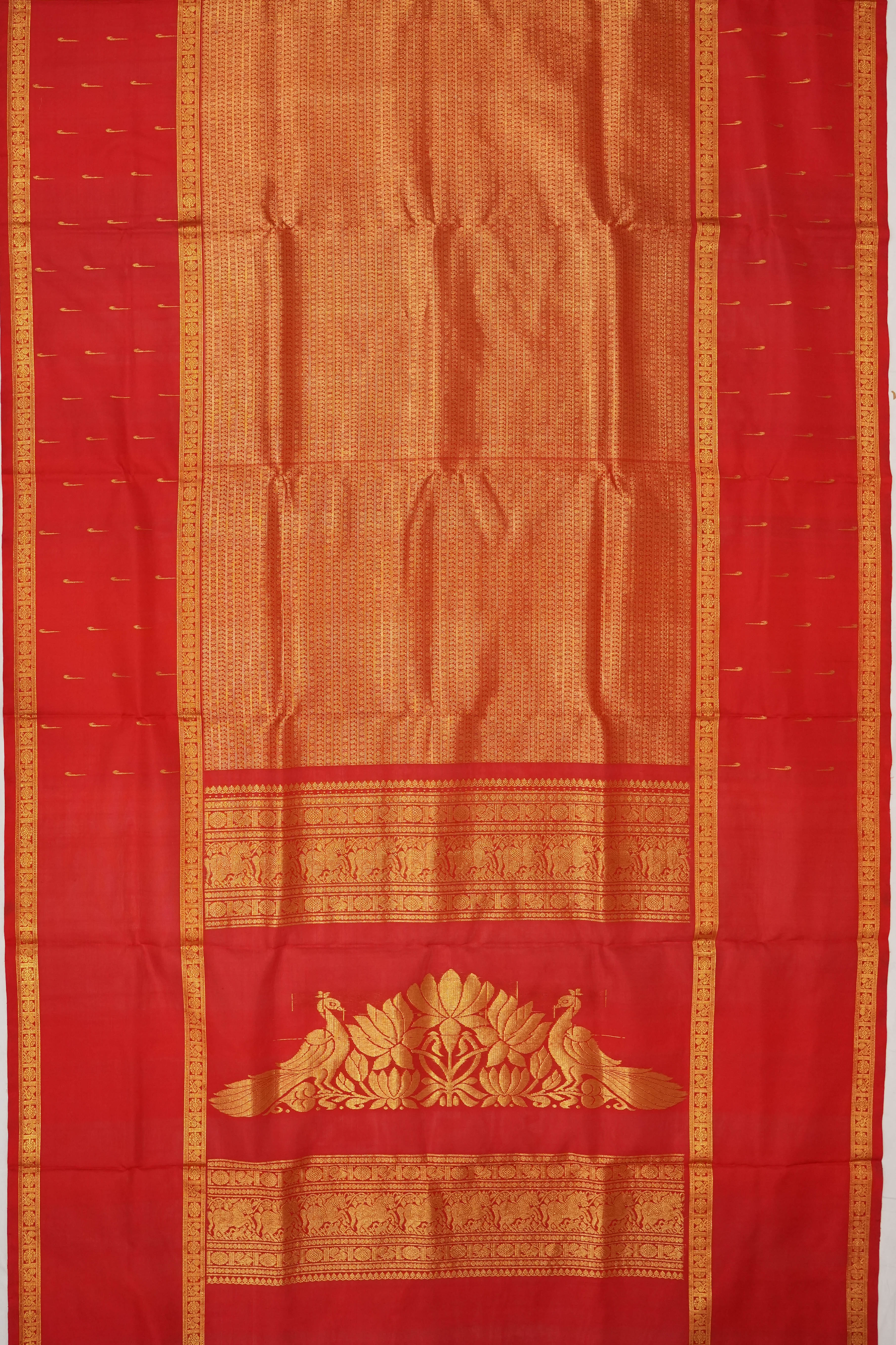 Venkatagiri Silk Brocade Red Saree