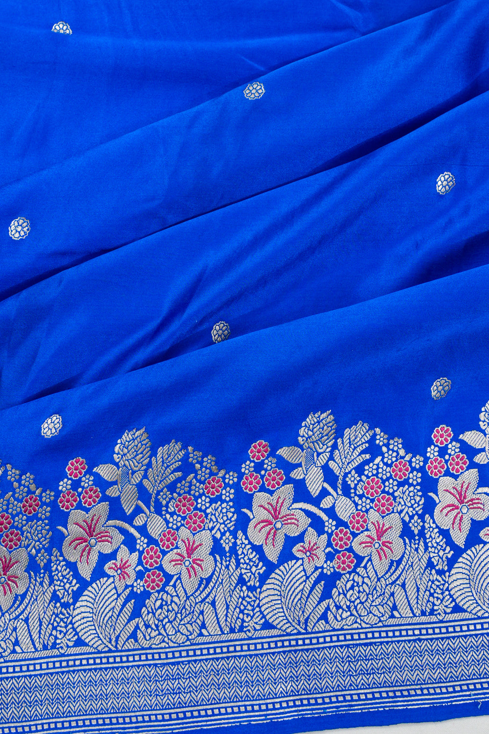 Banarasi Satin Brocade Blue Saree