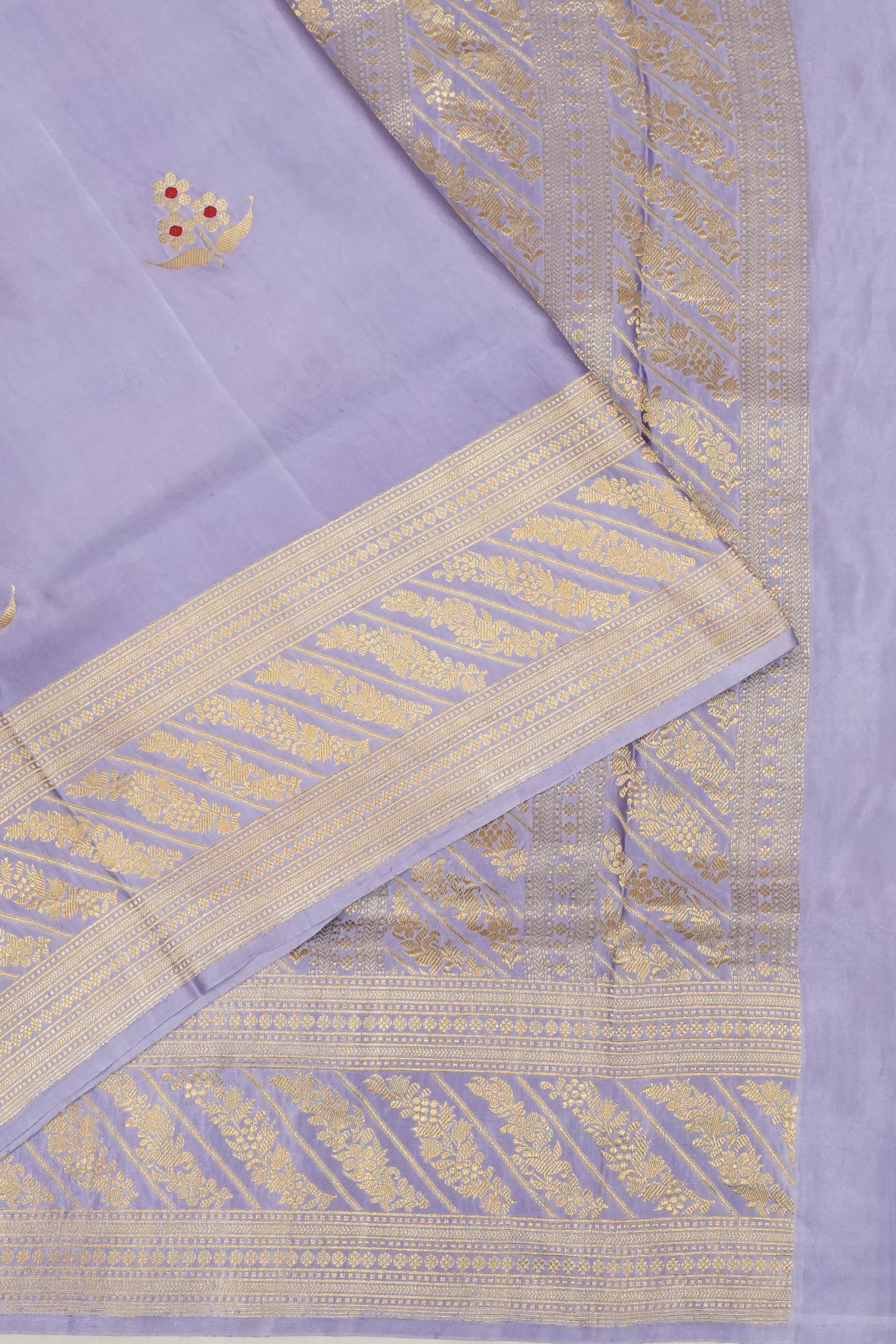 Banarasi Satin Butta Lavender Saree