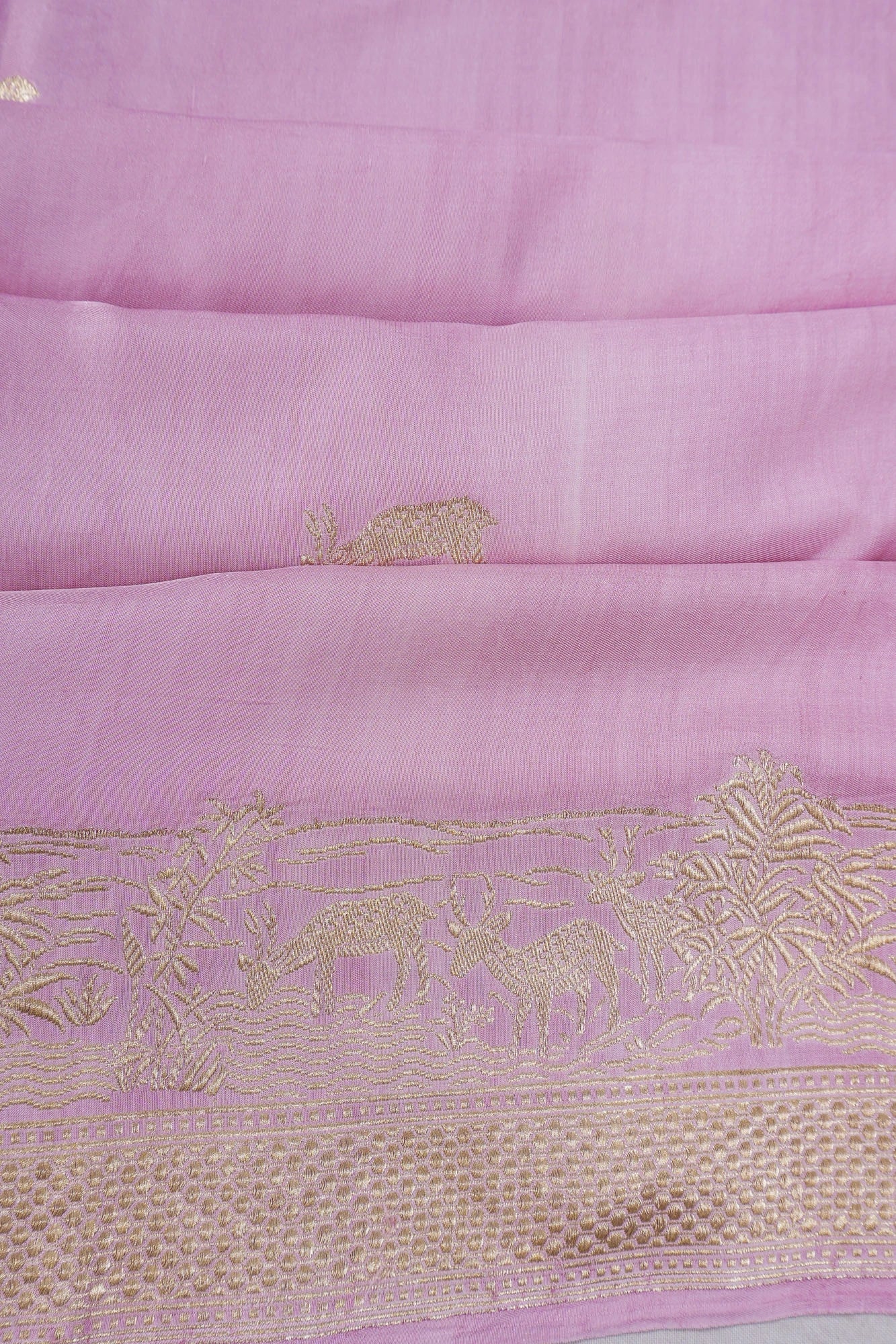 Banarasi Satin Butta Baby Pink Saree