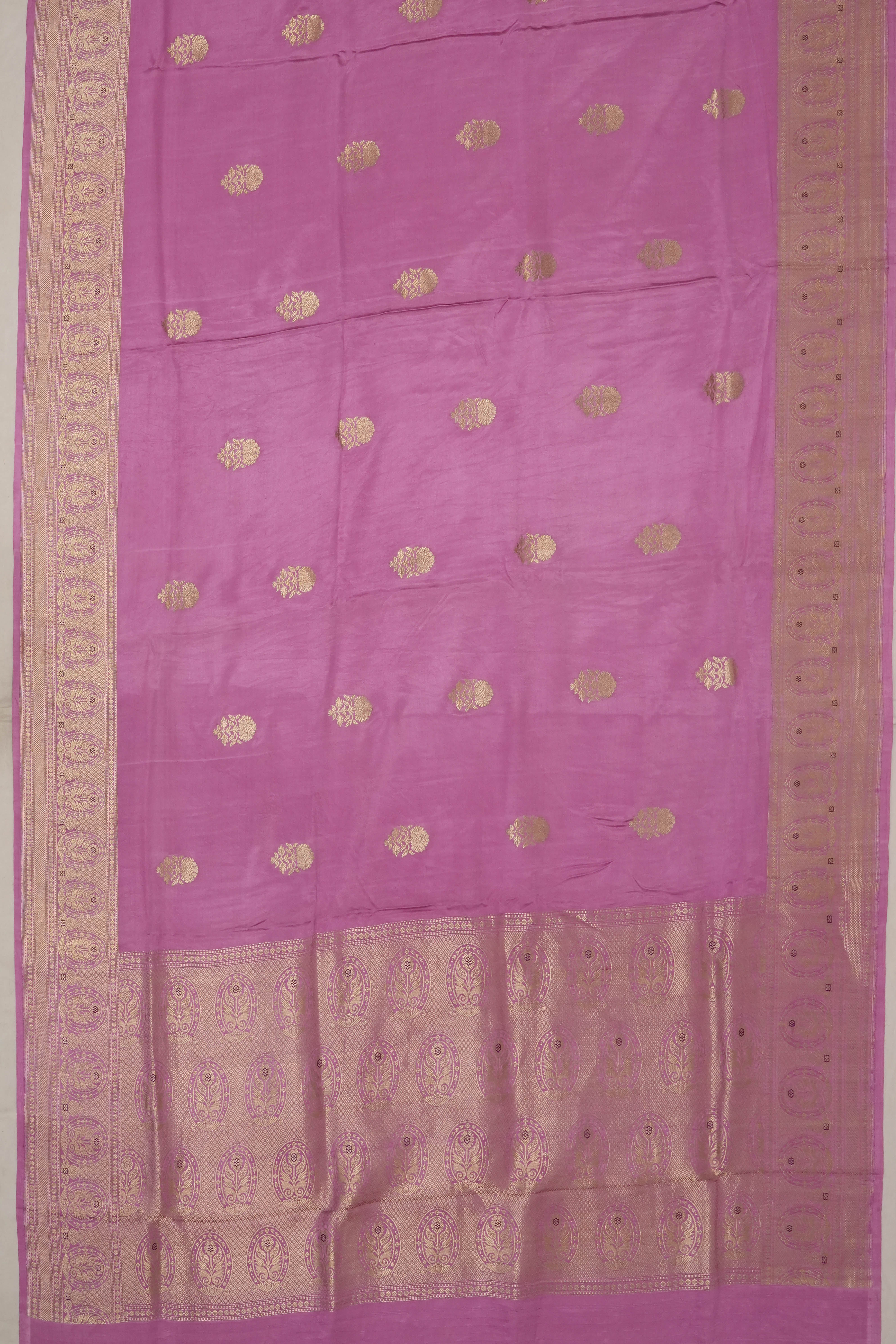 Banarasi Satin Butta Pink Saree