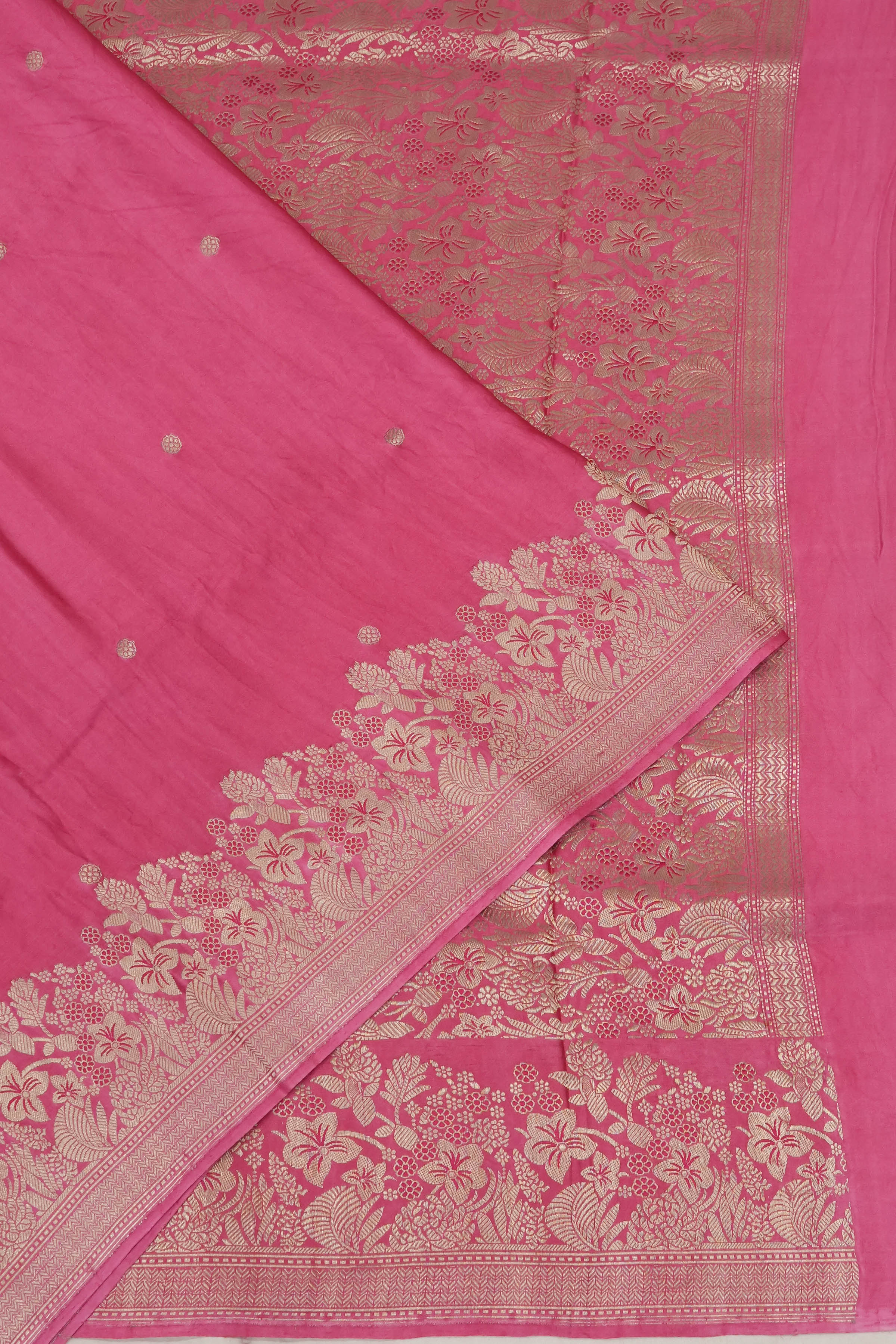 Banarasi Satin Butta Pink Saree